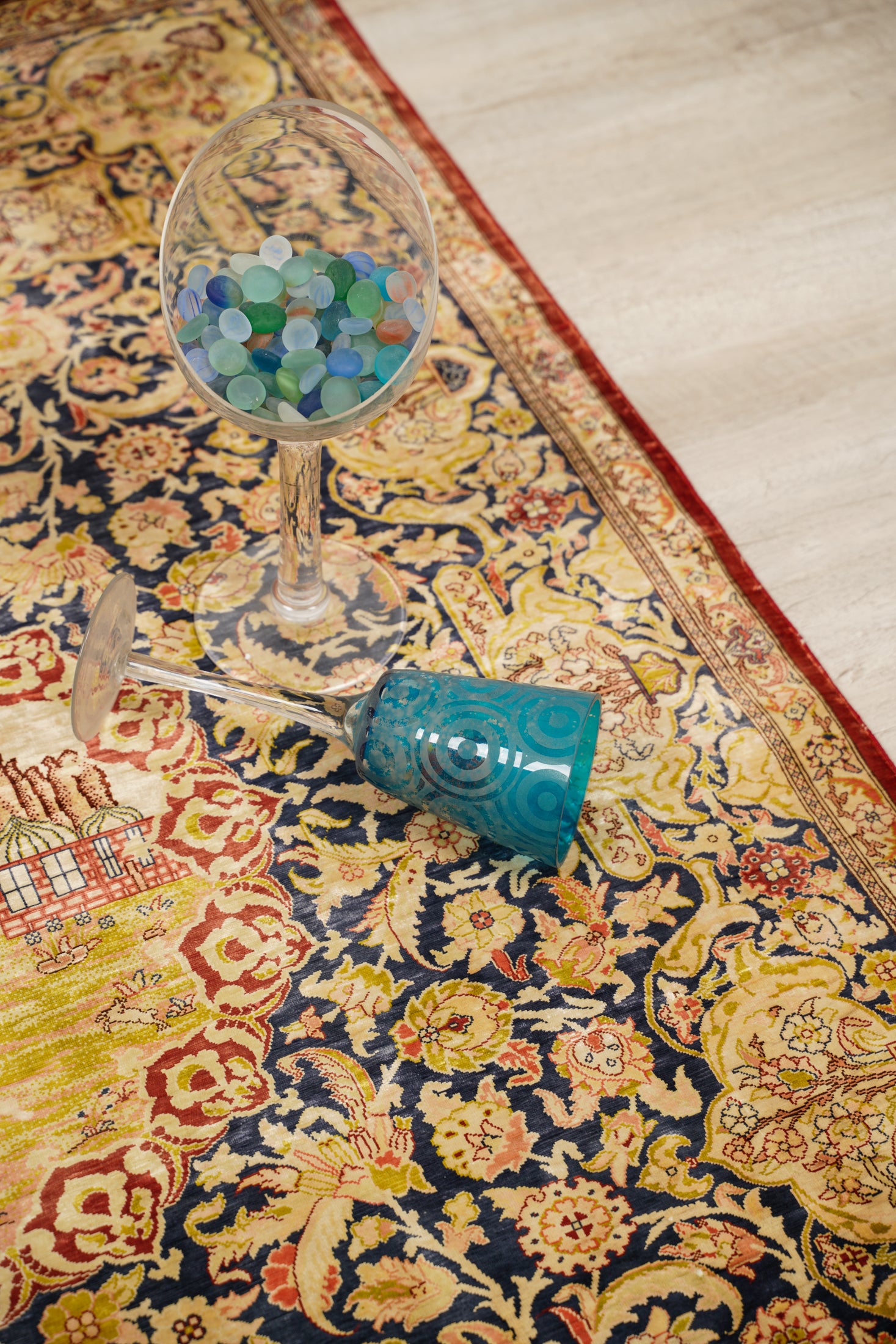 Turkish Silk Hereke Portrait Rug 4'7" x 3'7"