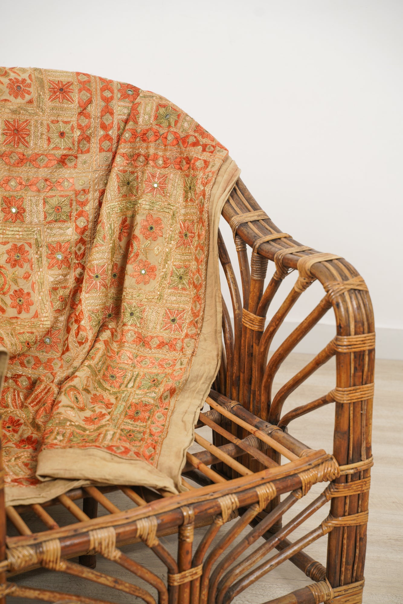 Vintage Indian Mirror Textile 7'6" x 6'6"