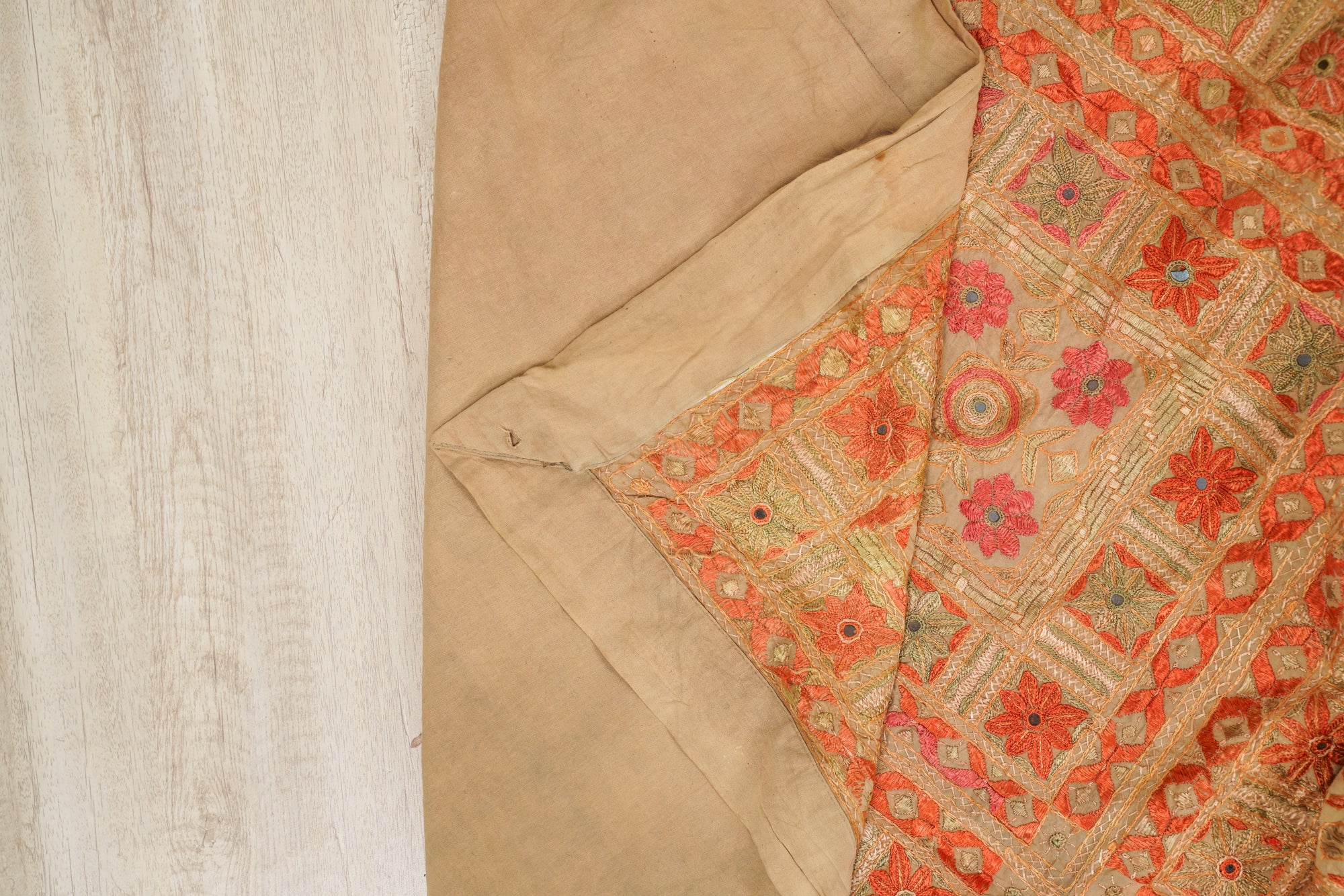 Vintage Indian Mirror Textile 7'6" x 6'6"