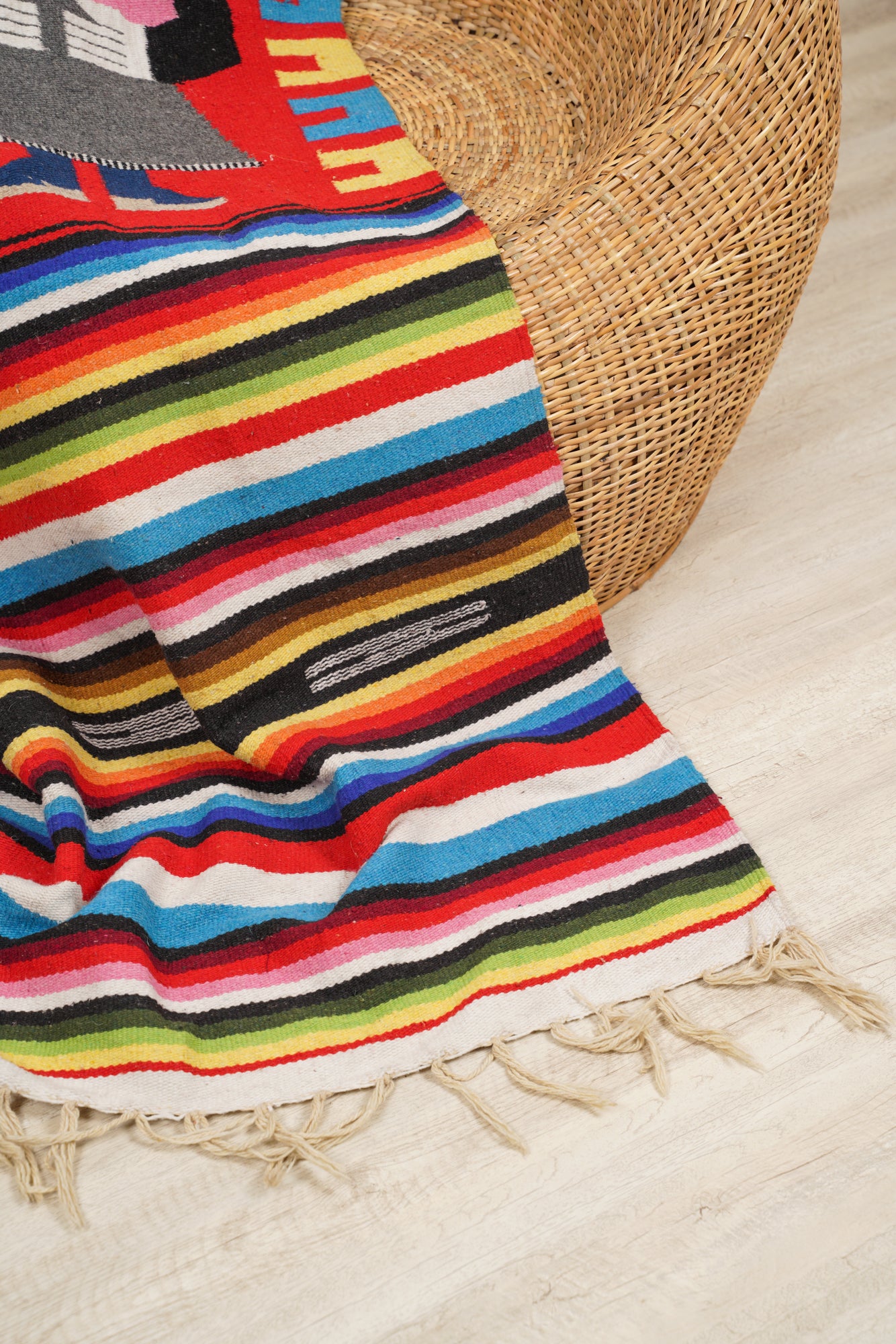 Vintage Mayan Aztec Wool Kilim 7'2" x 4'5"