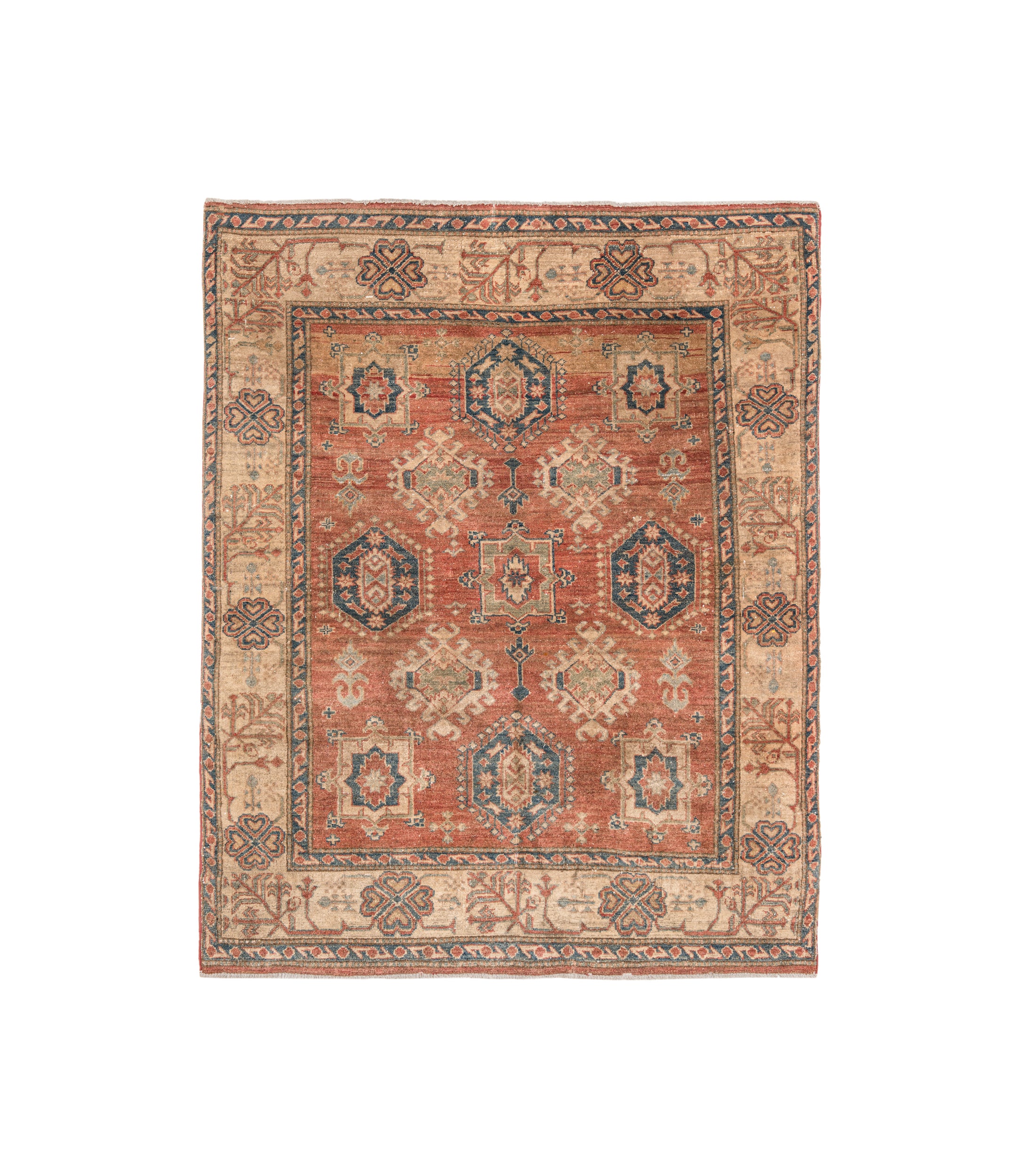 Vintage Afghan Kazak Rug 6' x 5'