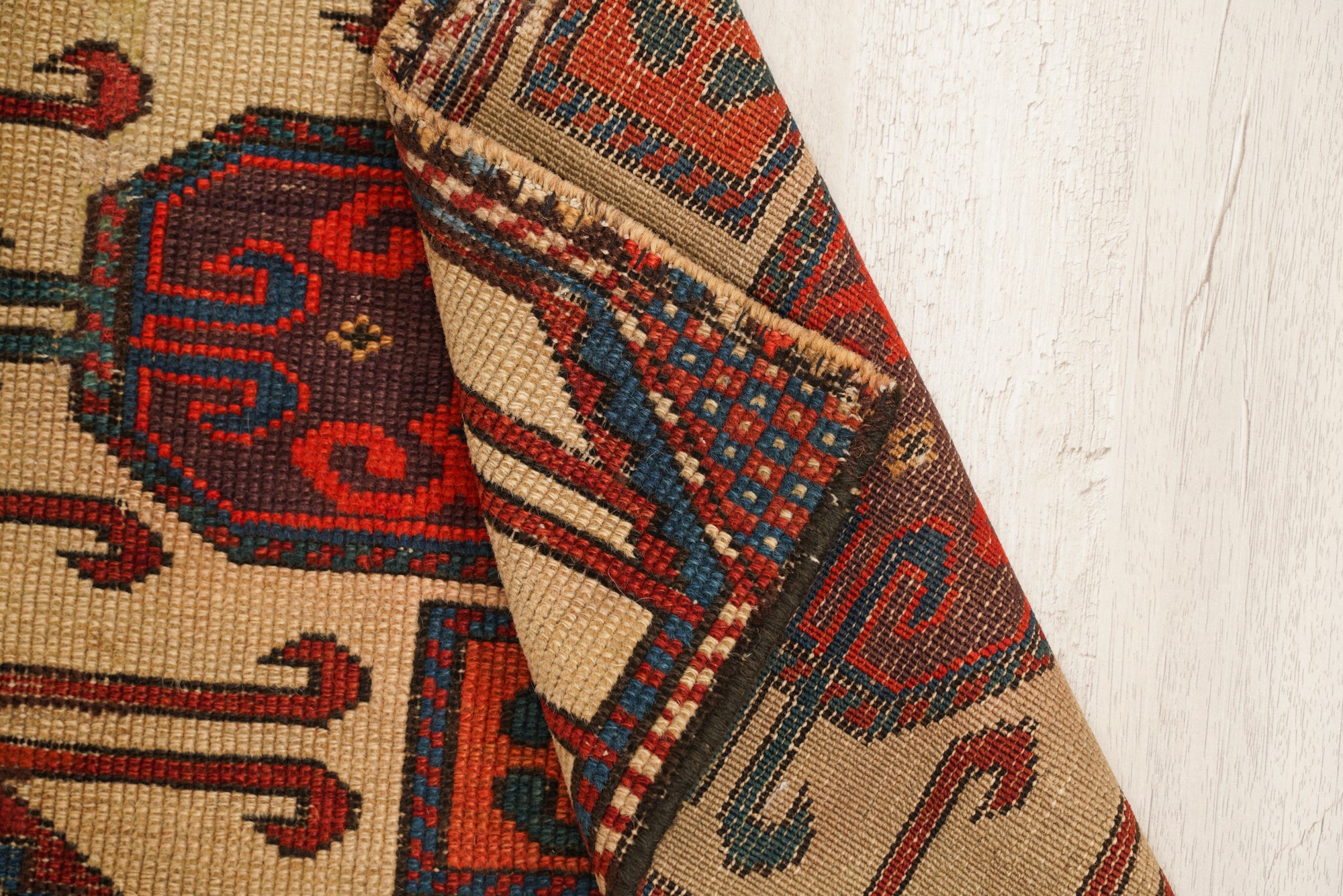 Antique Caucasian Karachopf Kazak Rug 2' x 1'5" Fragment