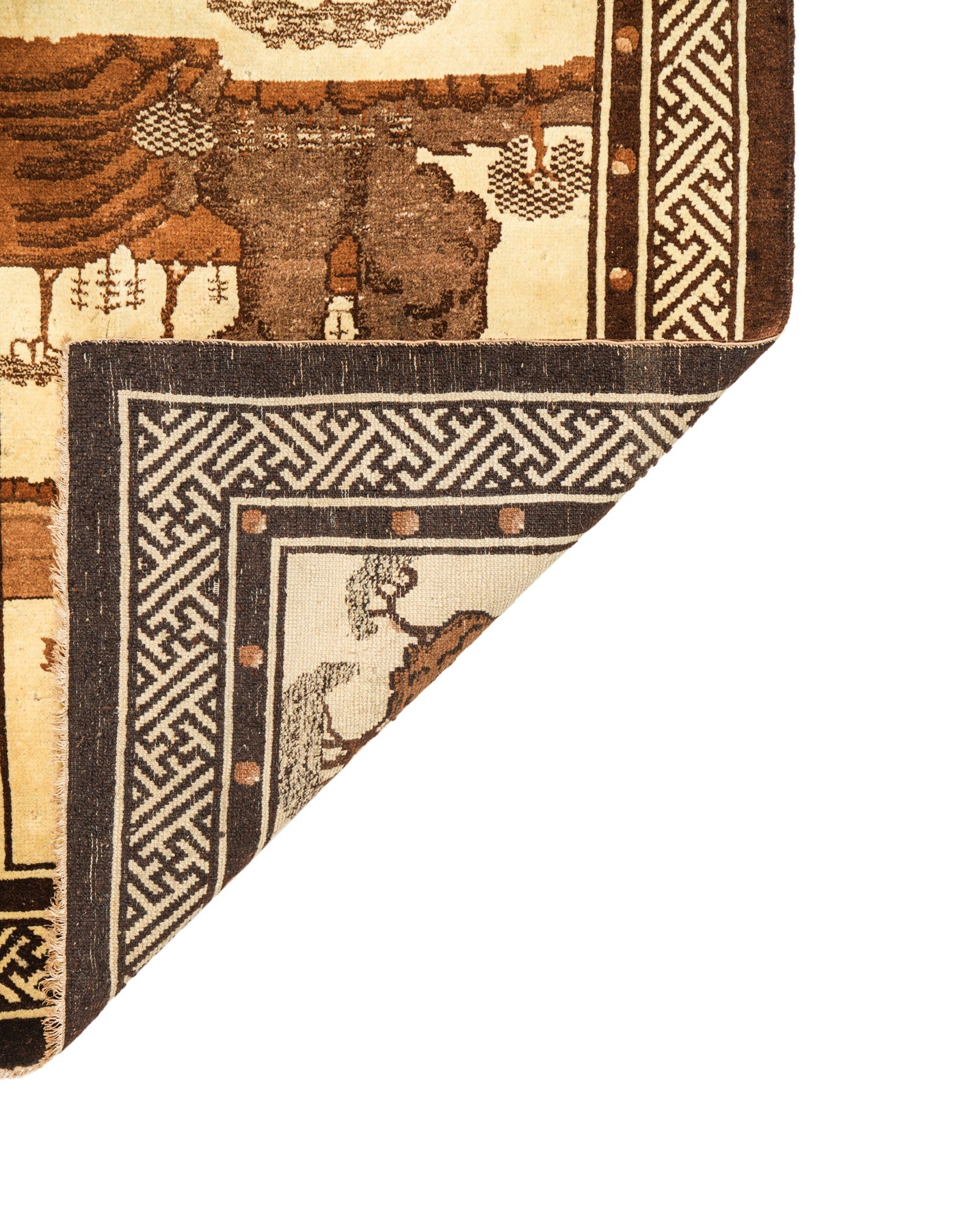 Antique Mongolian Landscape Rug 5'3" x 3'