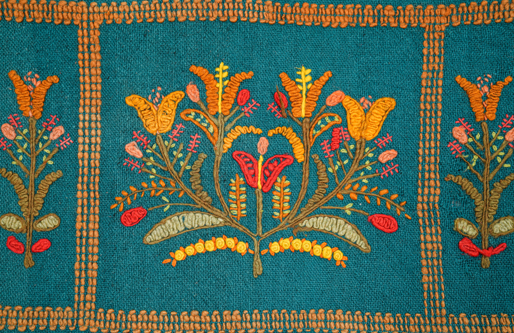 Vintage European Floral embroidery 5'10" x 2'