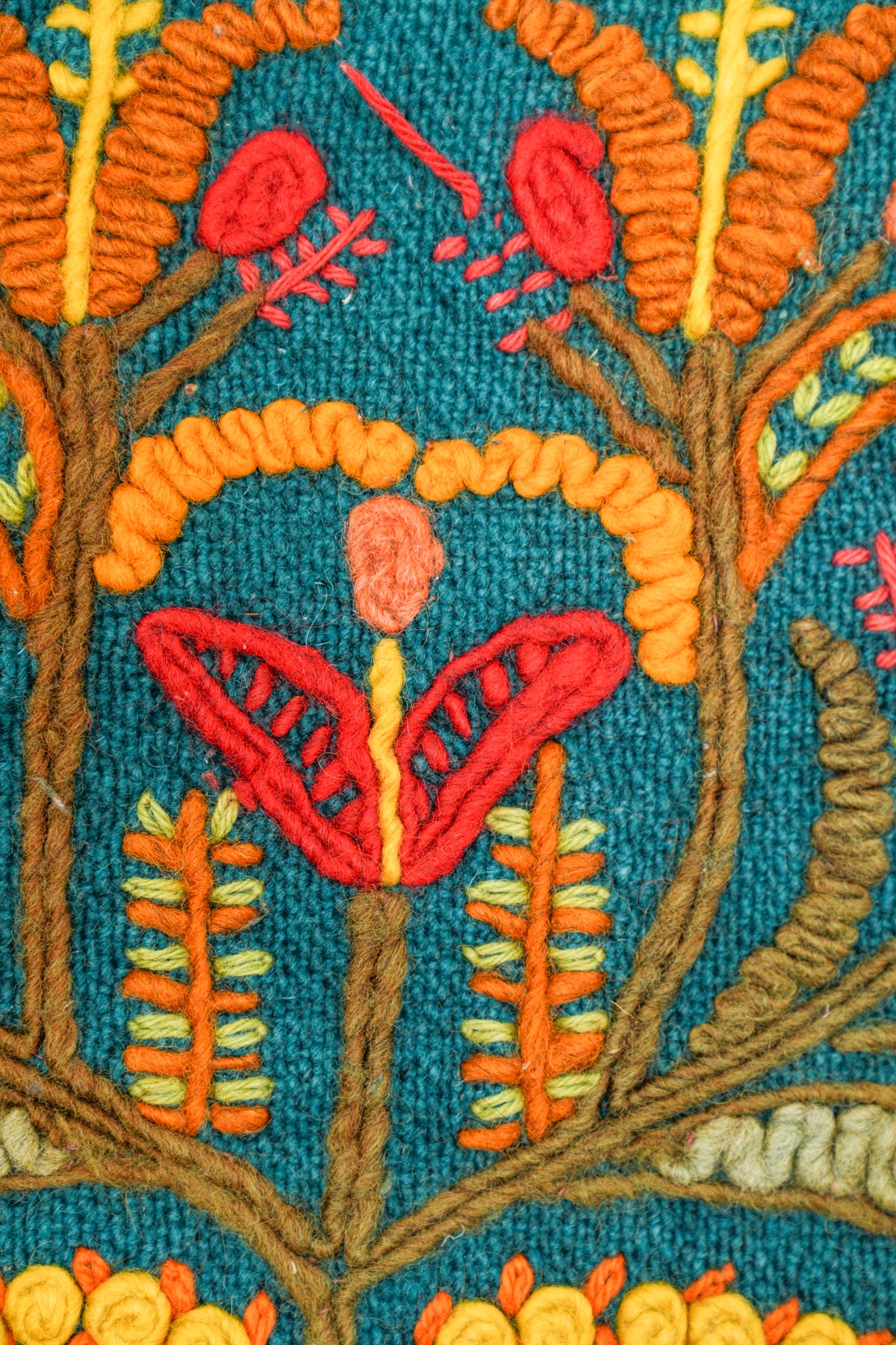 Vintage European Floral embroidery 5'10" x 2'
