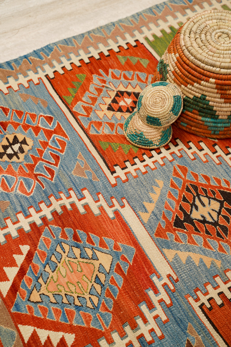 Vintage Turkish Tribal Kilim 5'7" x 4'3"