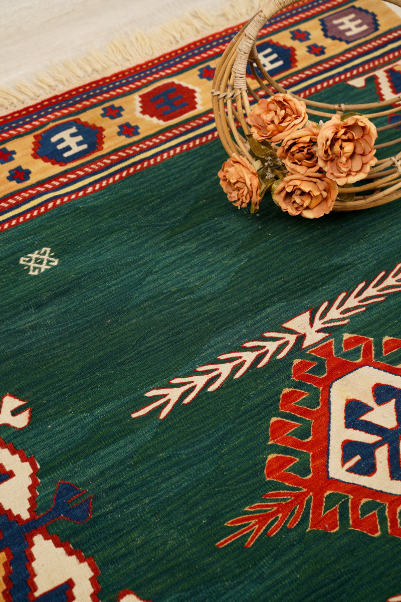 Vintage Turkish Tribal Kilim 5'4" x 3'8"