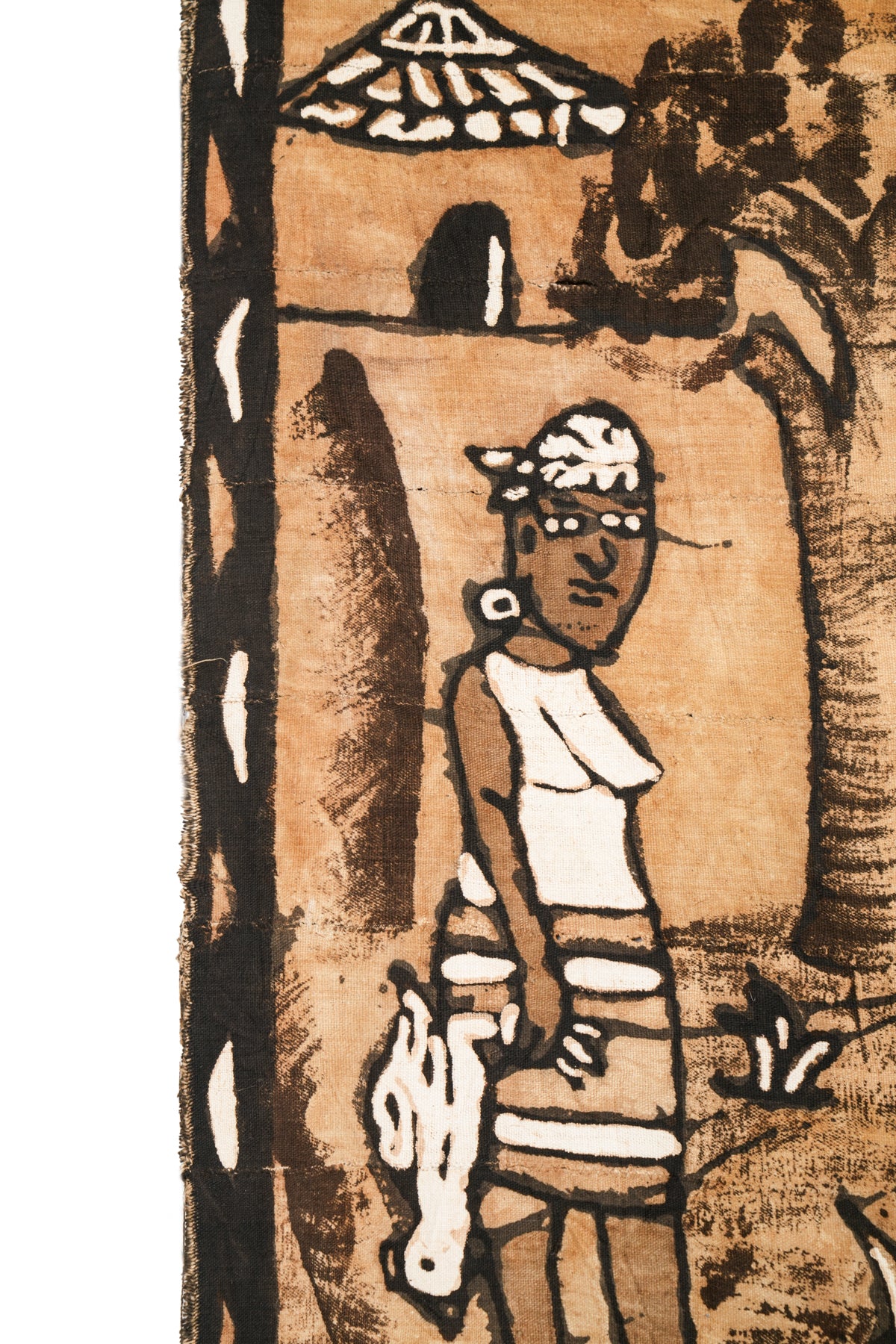 Vintage African Hand Painted Textile 6' x 4'