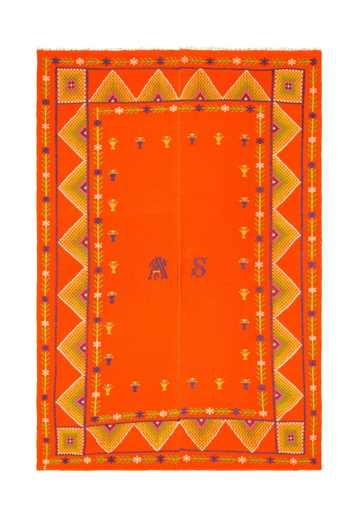 Antique Scandinavian Textile Embroidery 8' x 5'6"