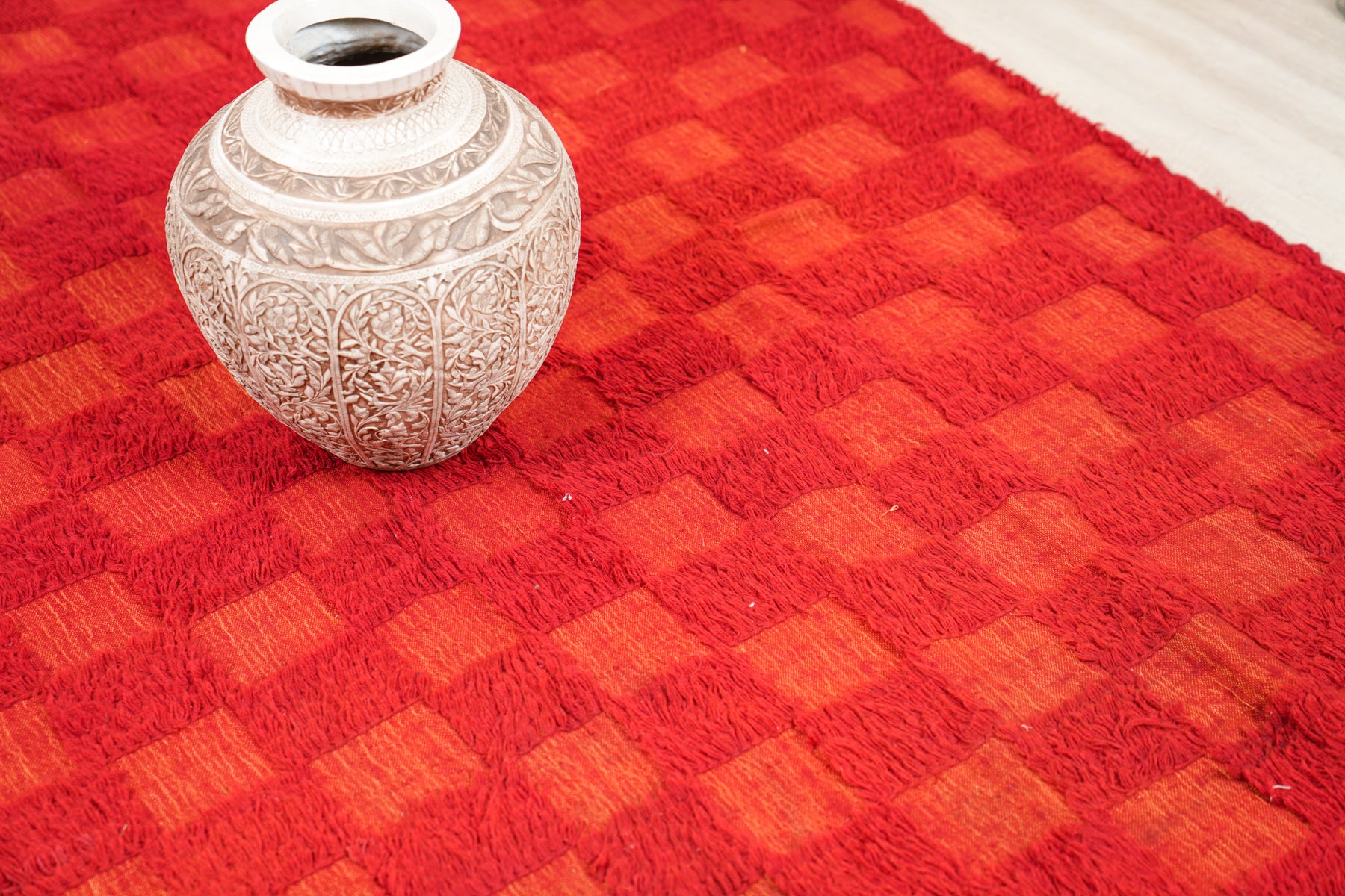 Vintage Moroccan Checkerboard Kilim 8'1" x 6'6"