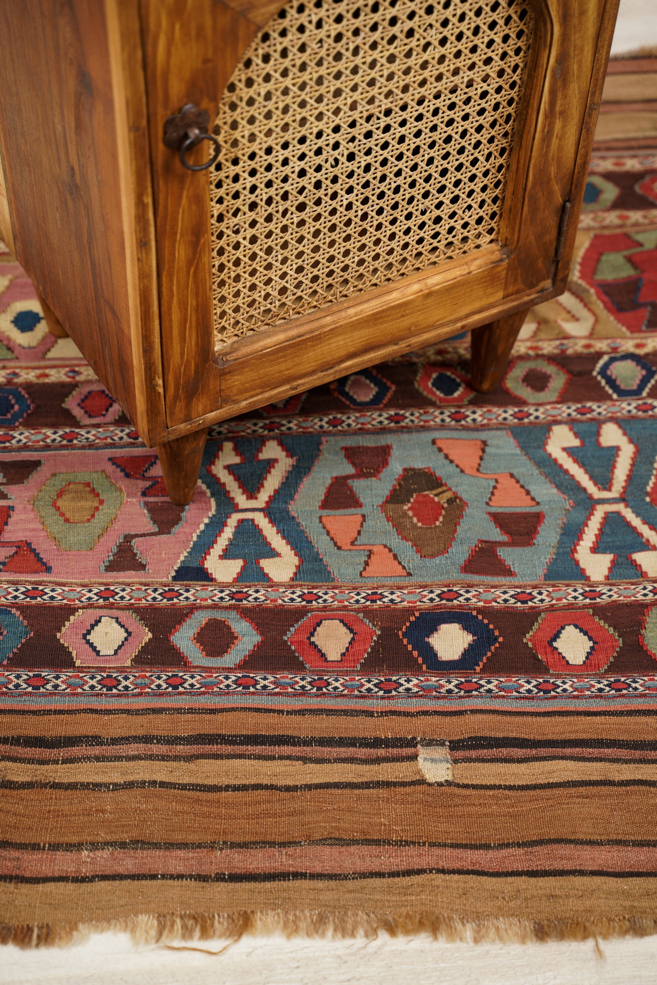 Antique South East Caucasian Kilim panel 3'8" x 3'3"