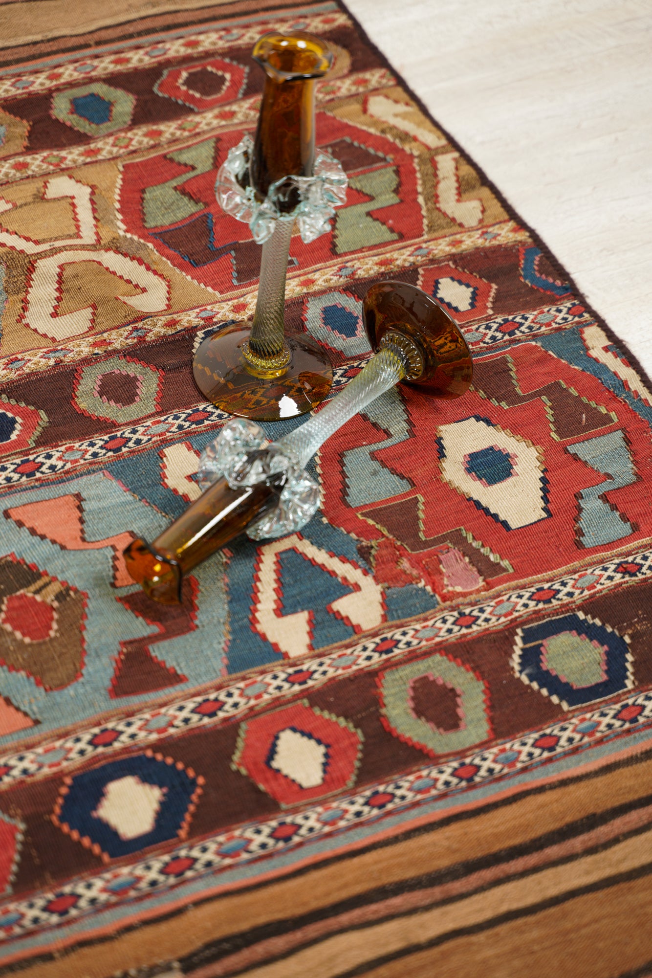 Antique South East Caucasian Kilim panel 3'8" x 3'3"