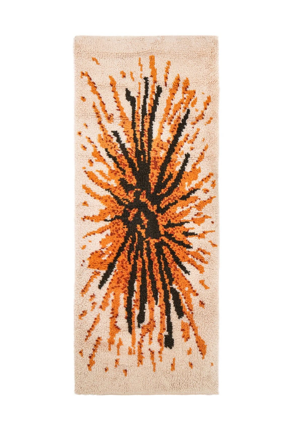 Vintage Scandinavian Rya Shag Rug 5'3" x 2'2"