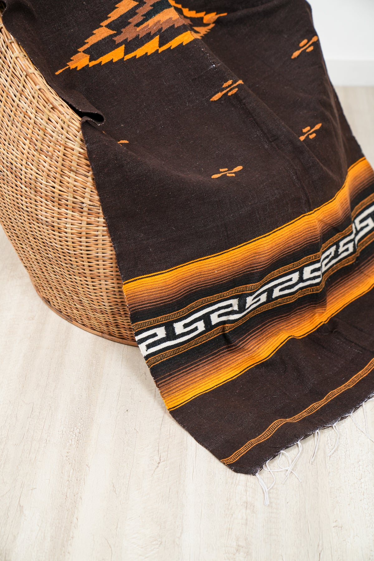 Vintage Mexican Serape Saltillo Kilim 6'6" x 3'