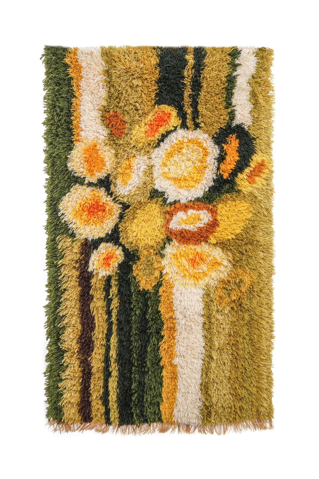 Vintage Scandinavian Rya Rug 5' x 3'