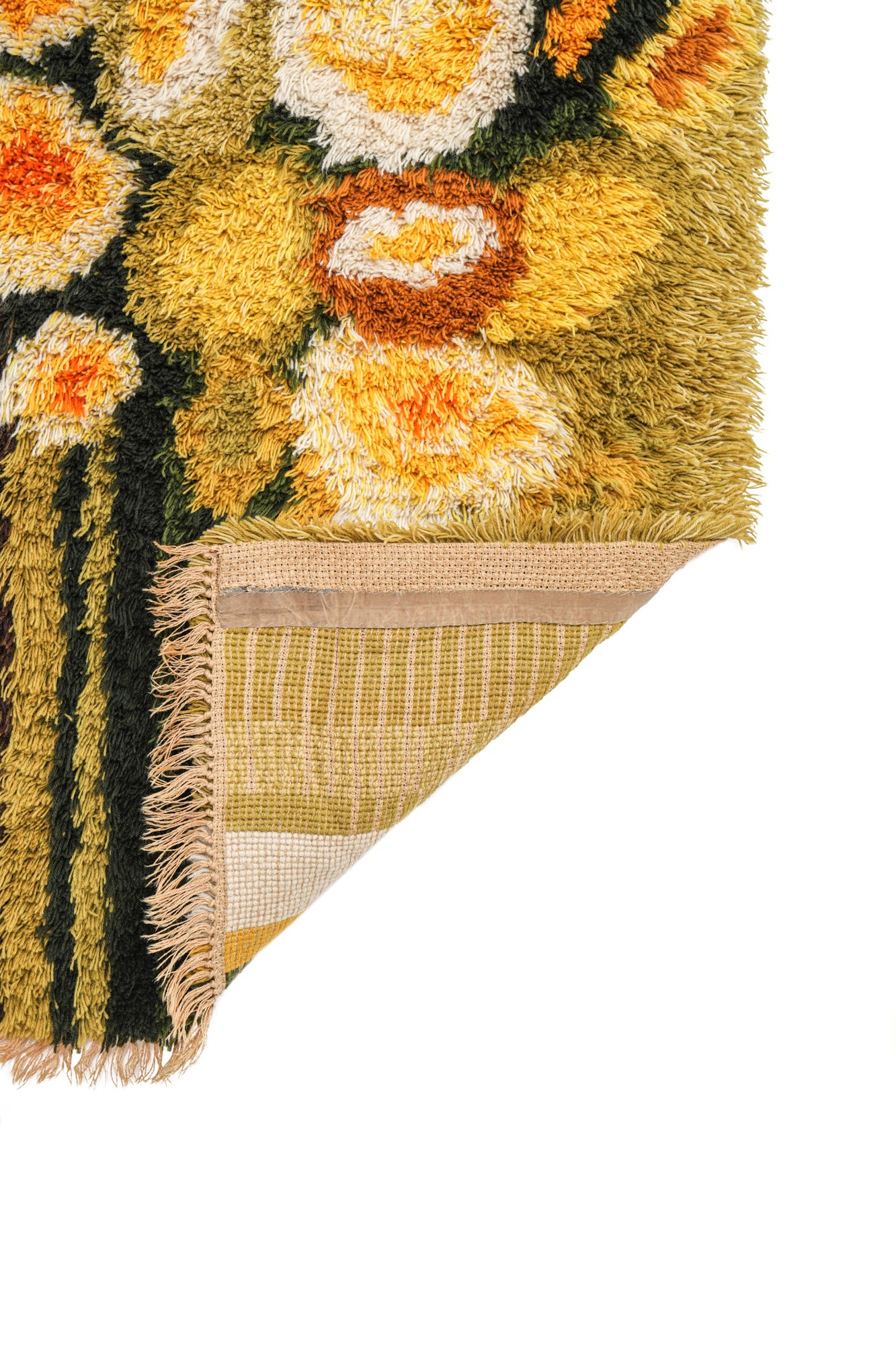 Vintage Scandinavian Rya Rug 5' x 3'
