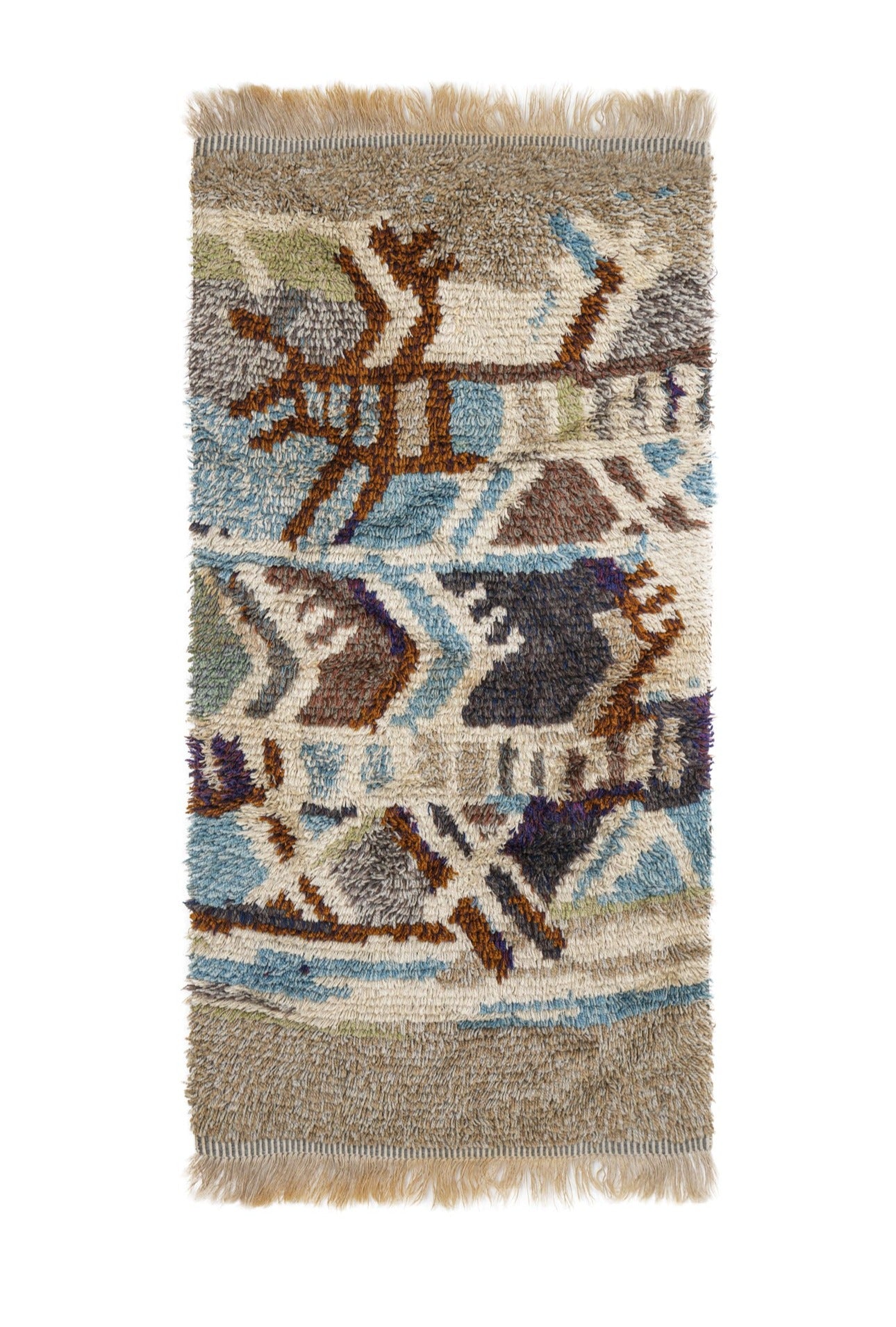 VINTAGE SCANDINAVIAN RYA RUG 4'10" x 2'6"