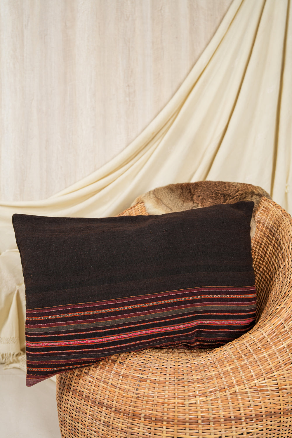 Vintage Bolivian Textile Cushion Cover 2'5" x 1'8"