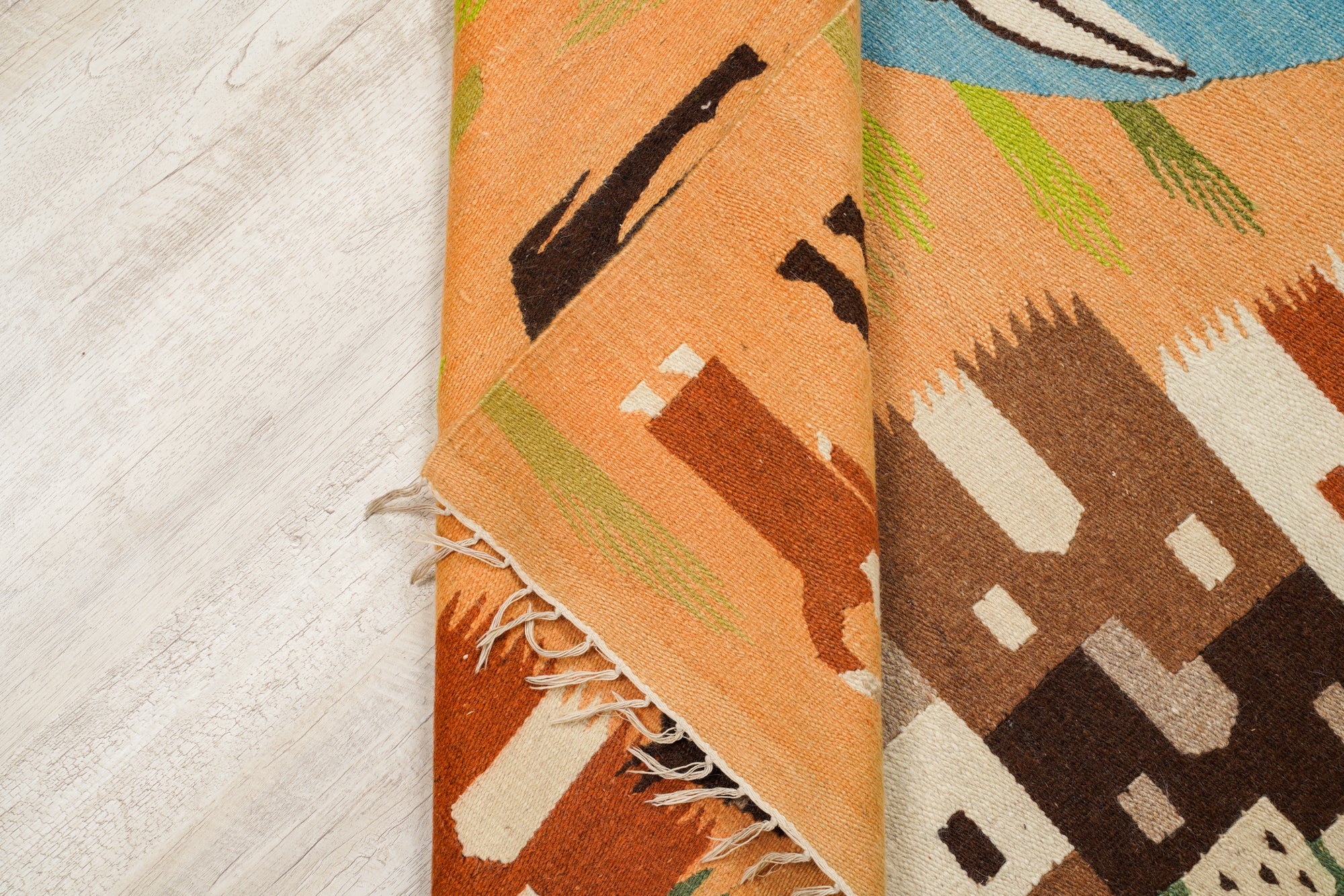 Vintage Egyptian Folk Kilim 4'10" x 3'4"