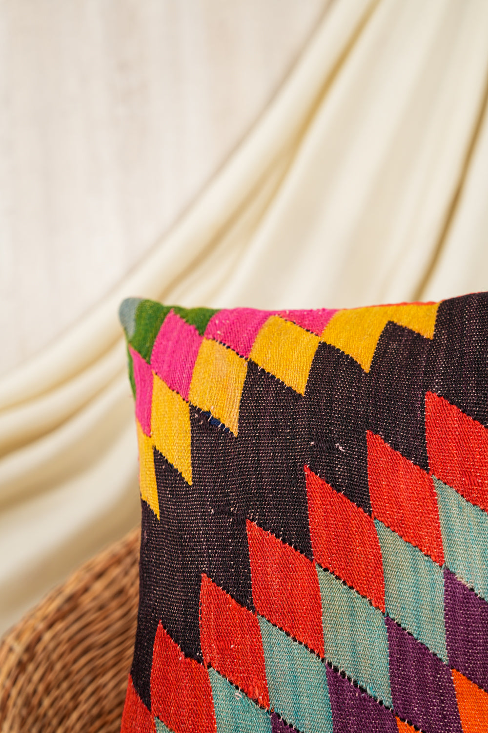 Vintage Scandinavian Kilim Cushion 2'2" x 1'7"