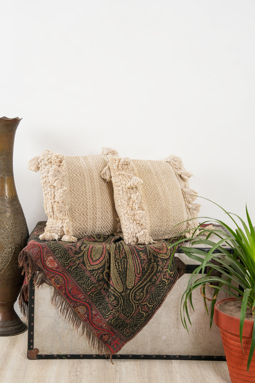 Vintage Moroccan Cushion Pair 1'4" x 1'4"