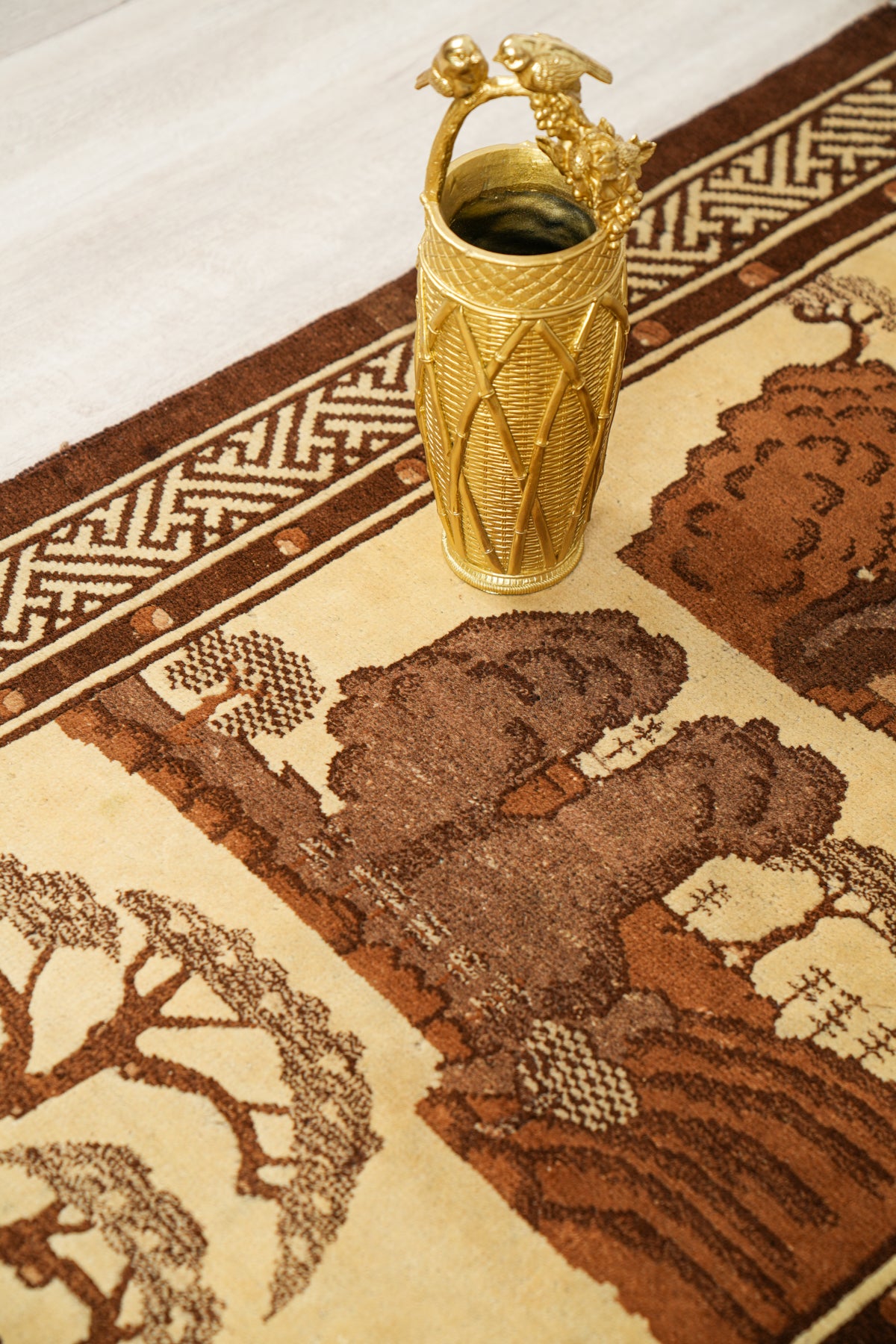 Antique Mongolian Landscape Rug 5'3" x 3'