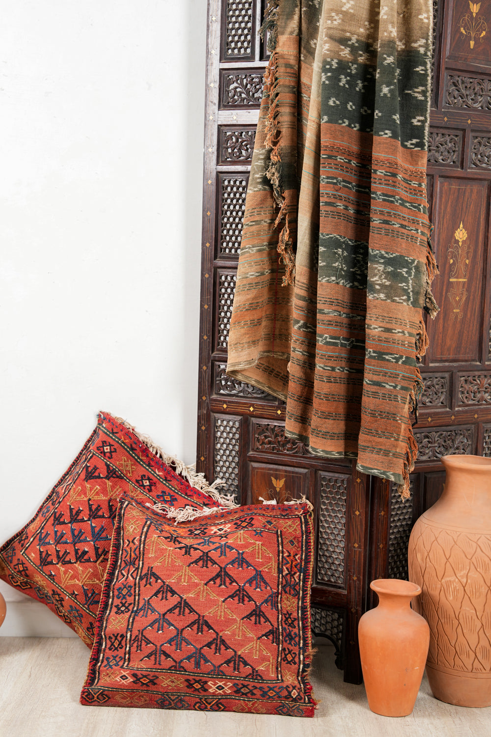 Antique Turkish Cecim Kilim Cushion 1'7" x 1'7"