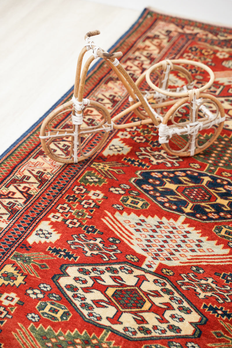 Vintage Turkish Shirvan Hallway Rug 9'6" x 3'