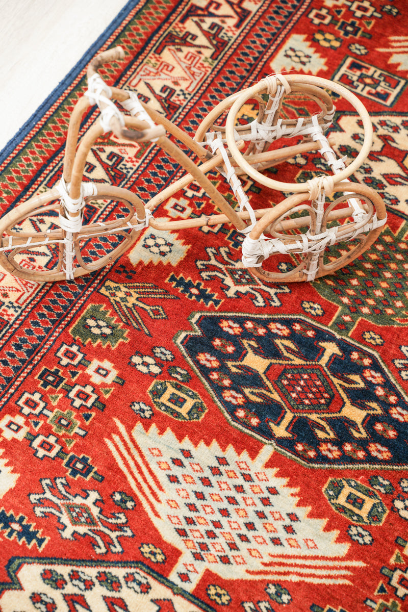 Vintage Turkish Shirvan Hallway Rug 9'6" x 3'