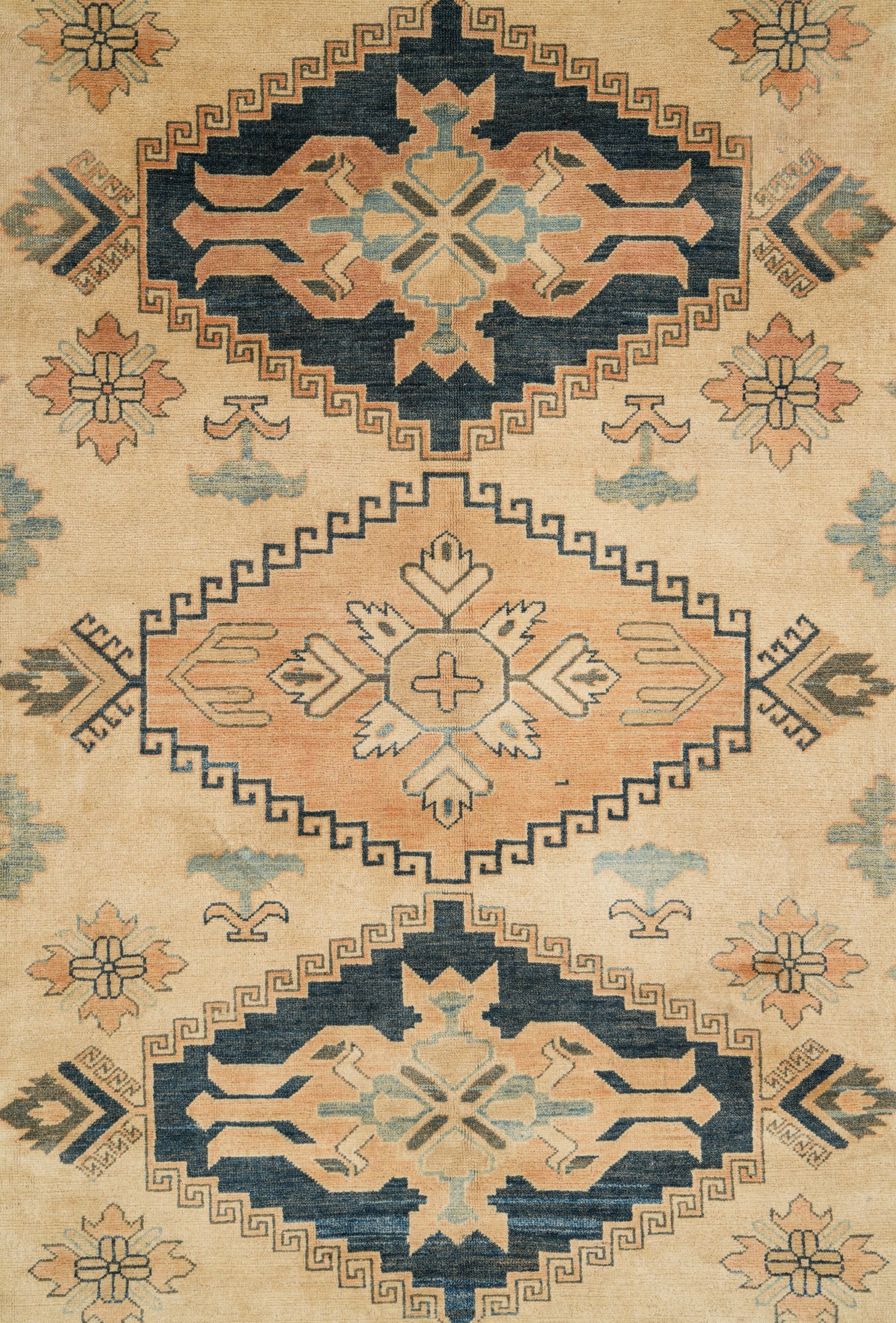 Vintage Afghan Kazak Rug 10'10" x 7'6"