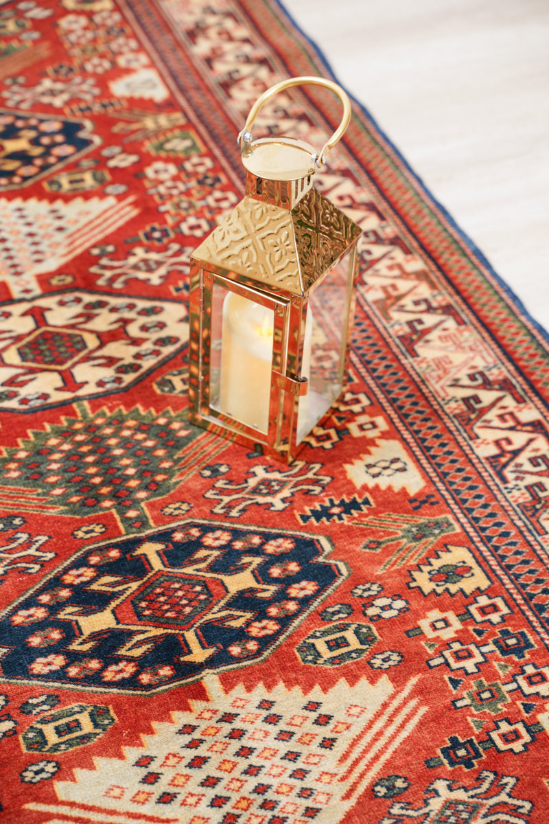 Vintage Turkish Shirvan Hallway Rug 9'6" x 3'