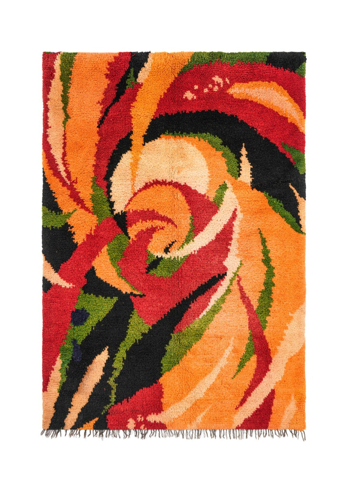 Vintage Scandinavian rya Rug 6'10" x 5'