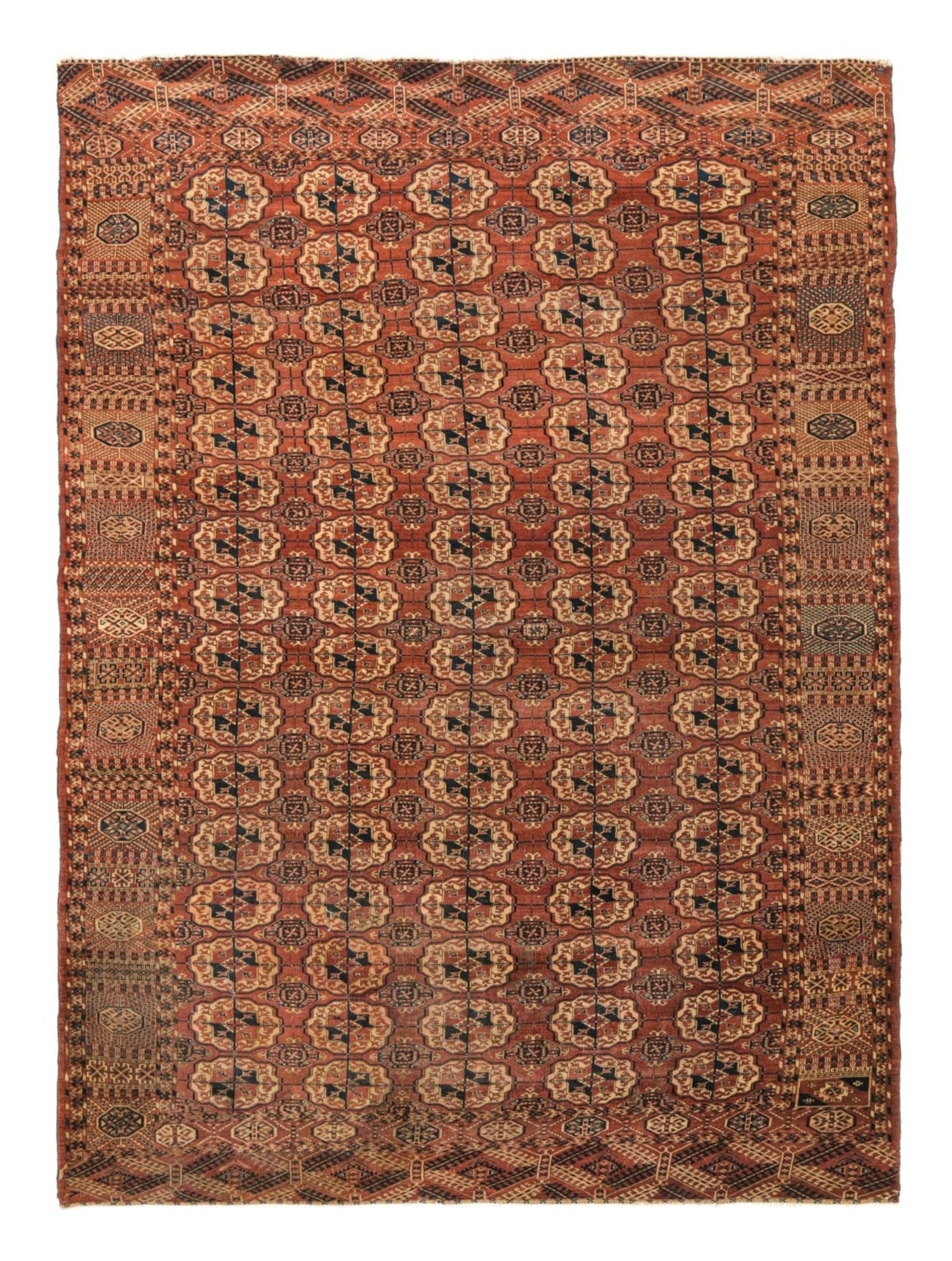 Antique Turkmen Bokhara Rug 10'6" x 7'7"