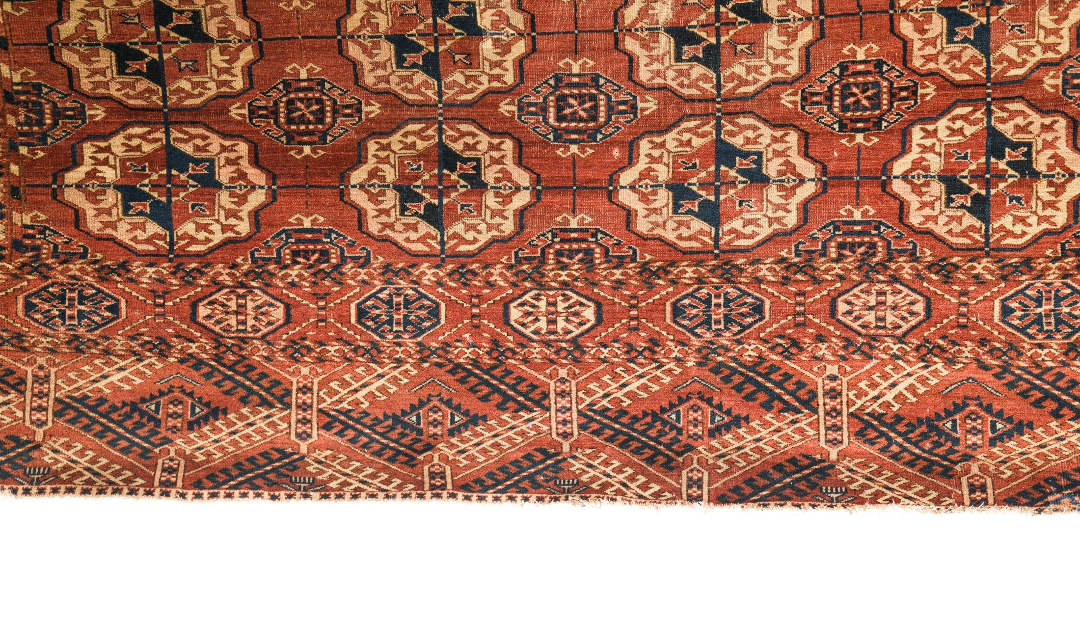 Antique Turkmen Bokhara Rug 10'6" x 7'7"