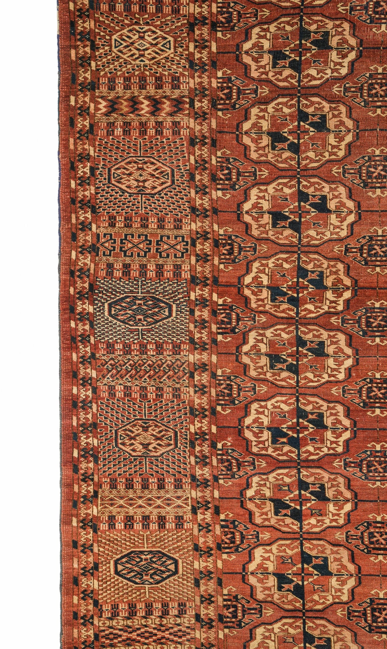 Antique Turkmen Bokhara Rug 10'6" x 7'7"