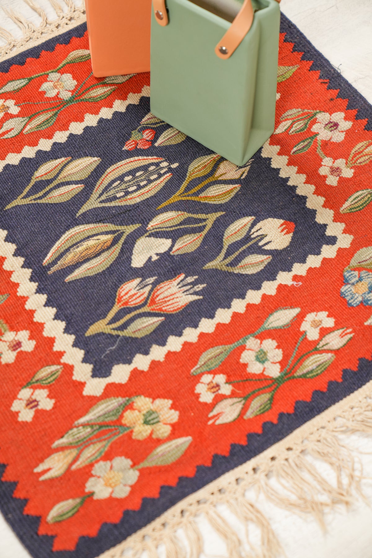Antique Balkans Sarkoy Kilims 1'9" x 1'9" Each