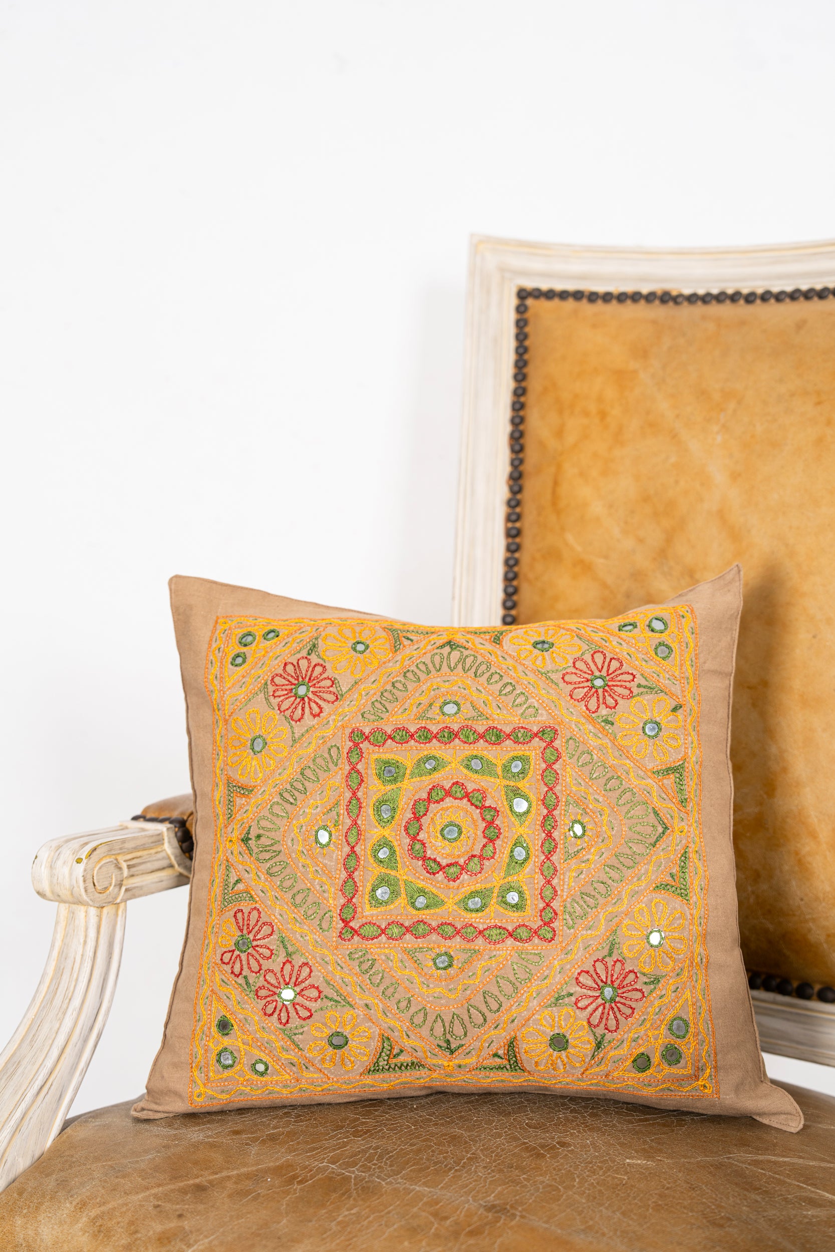 Vintage Embroidered Cushion 1'4" x 1'4"