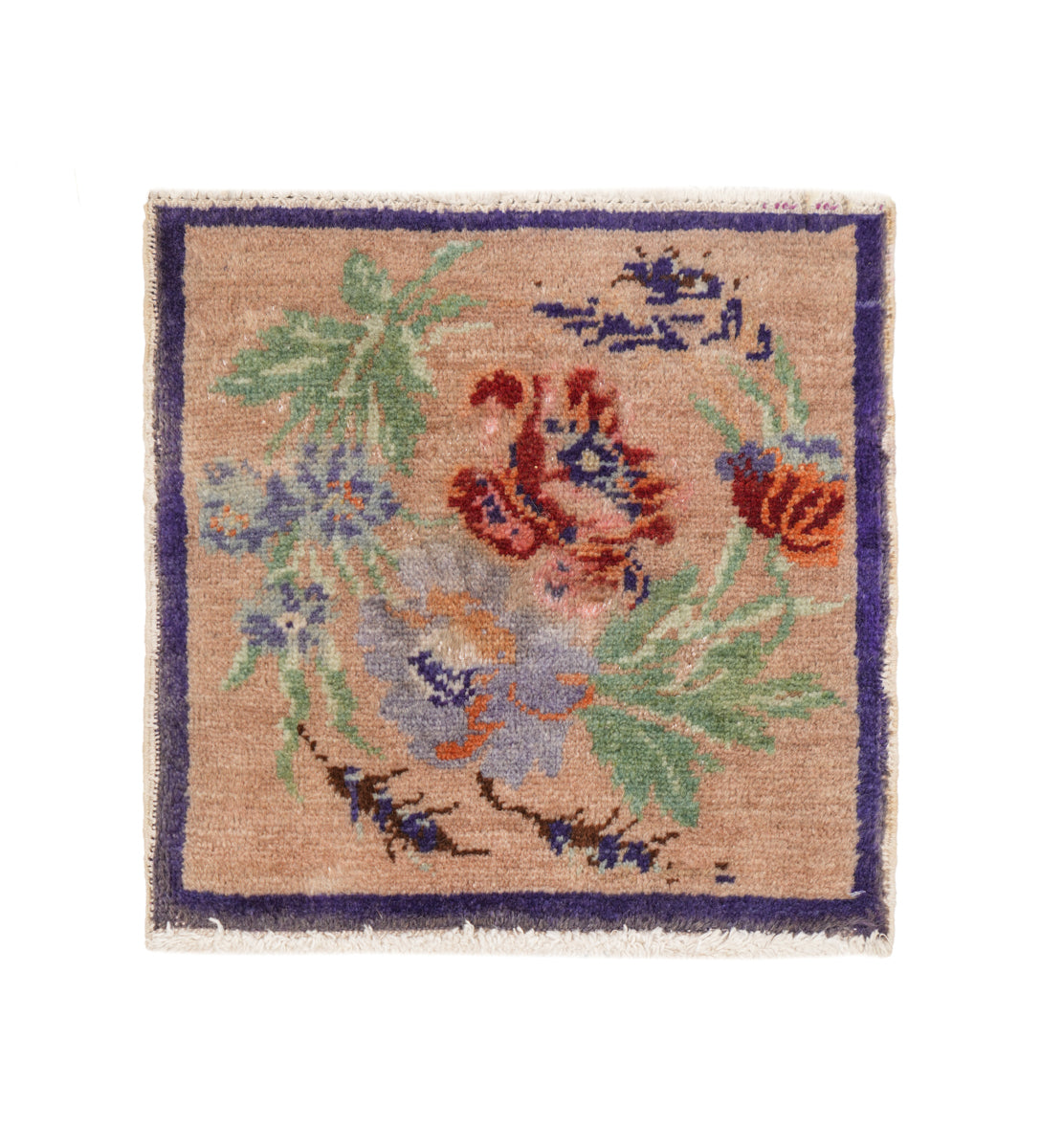 Vintage Turkish Table Rug 1'3" x 1'2"