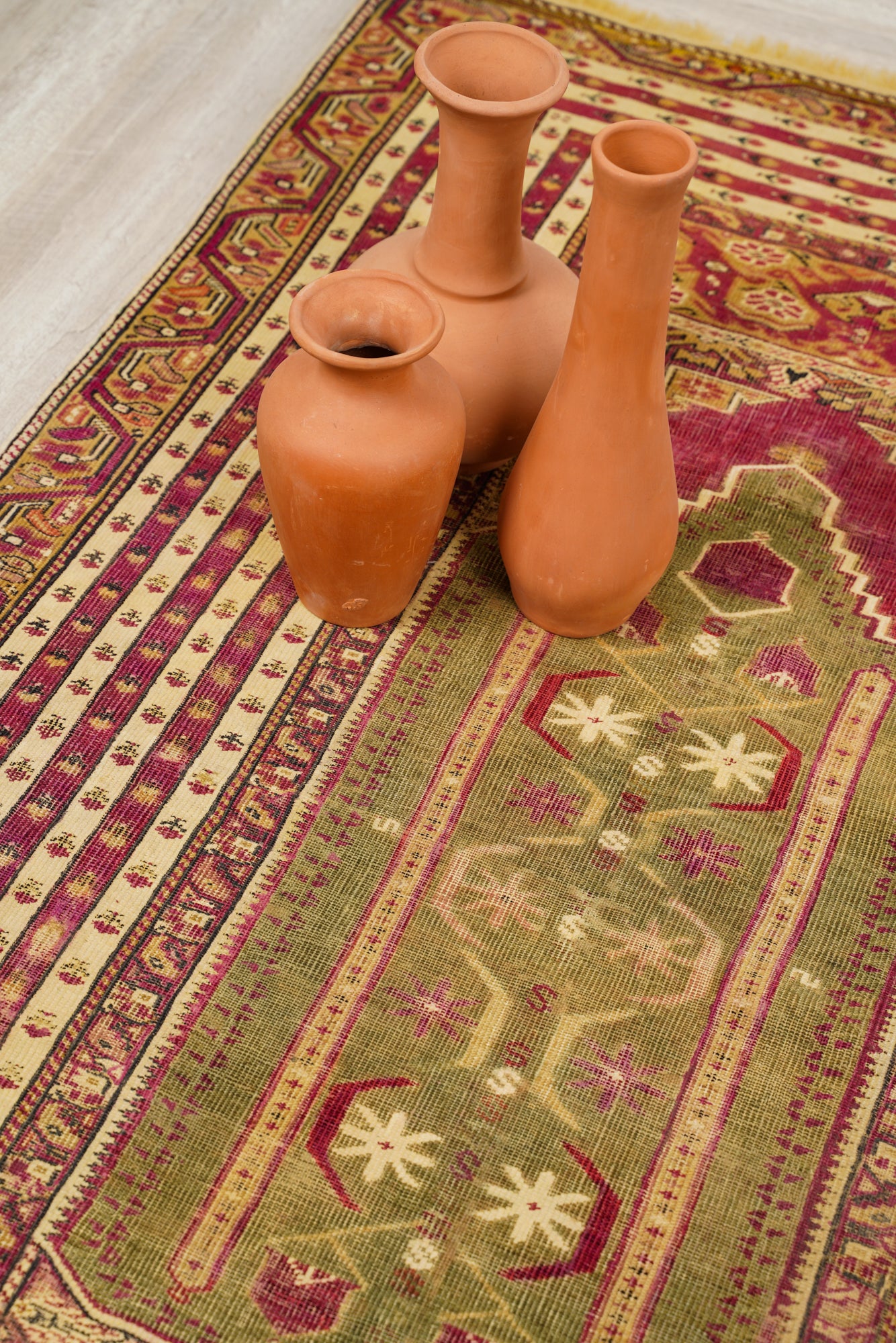 Antique Anatolian Ghiordes Rug 6'6" x 3'9"