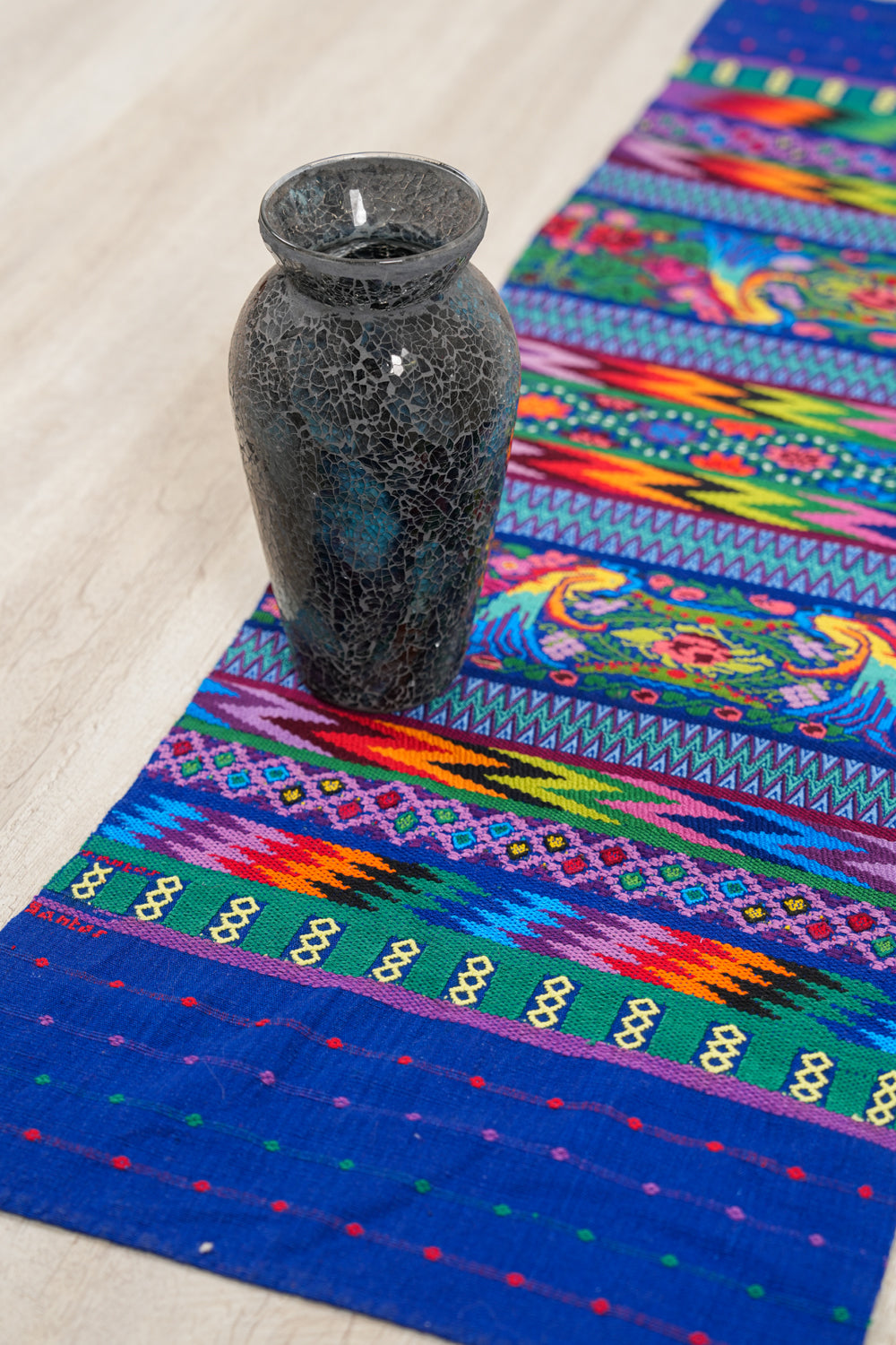 Vintage Guatemalan Bird Textile 3'10" x 1'3" (Quetzal)