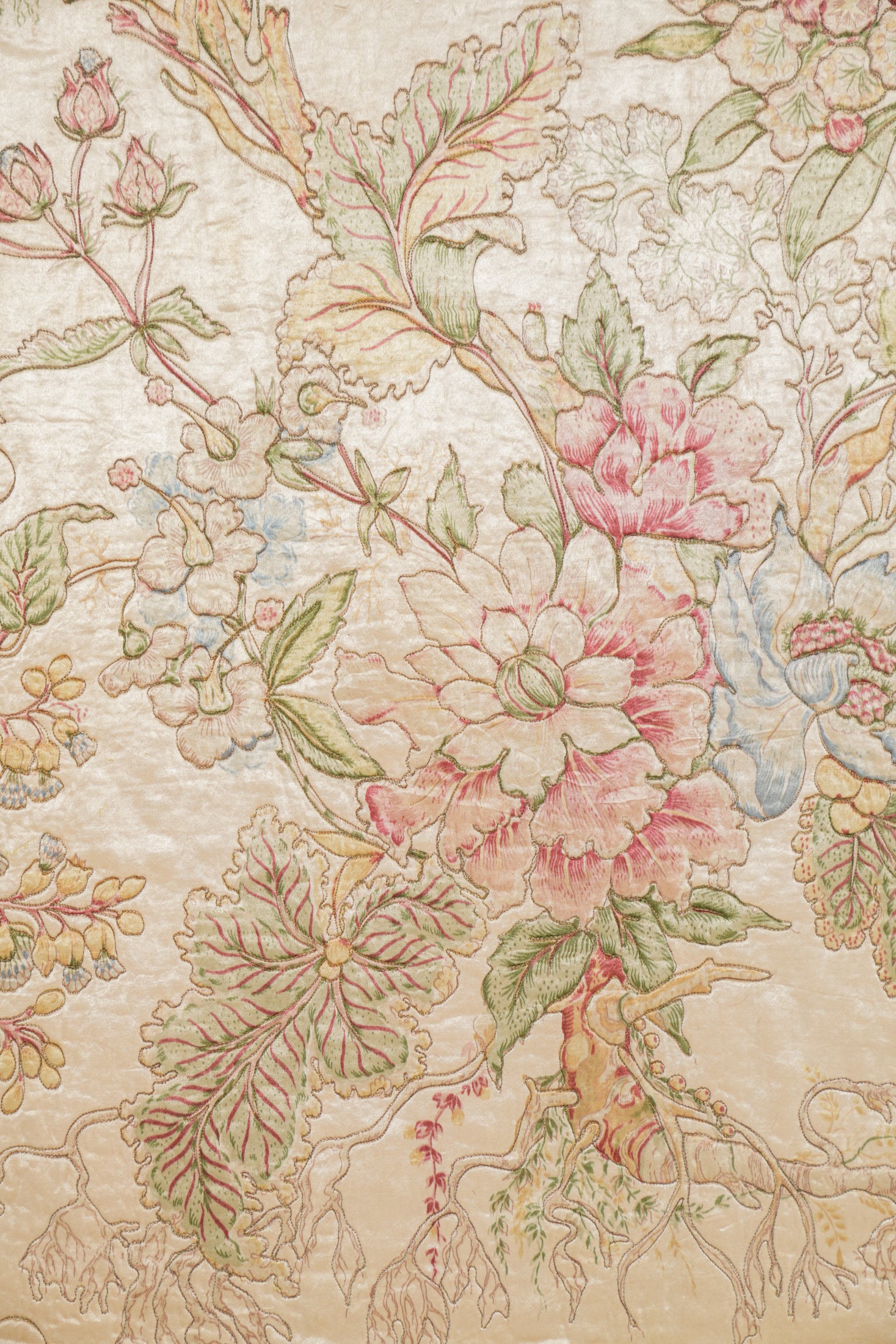 Vintage French Floral Loom Tapestry 4'8" x 3'5"