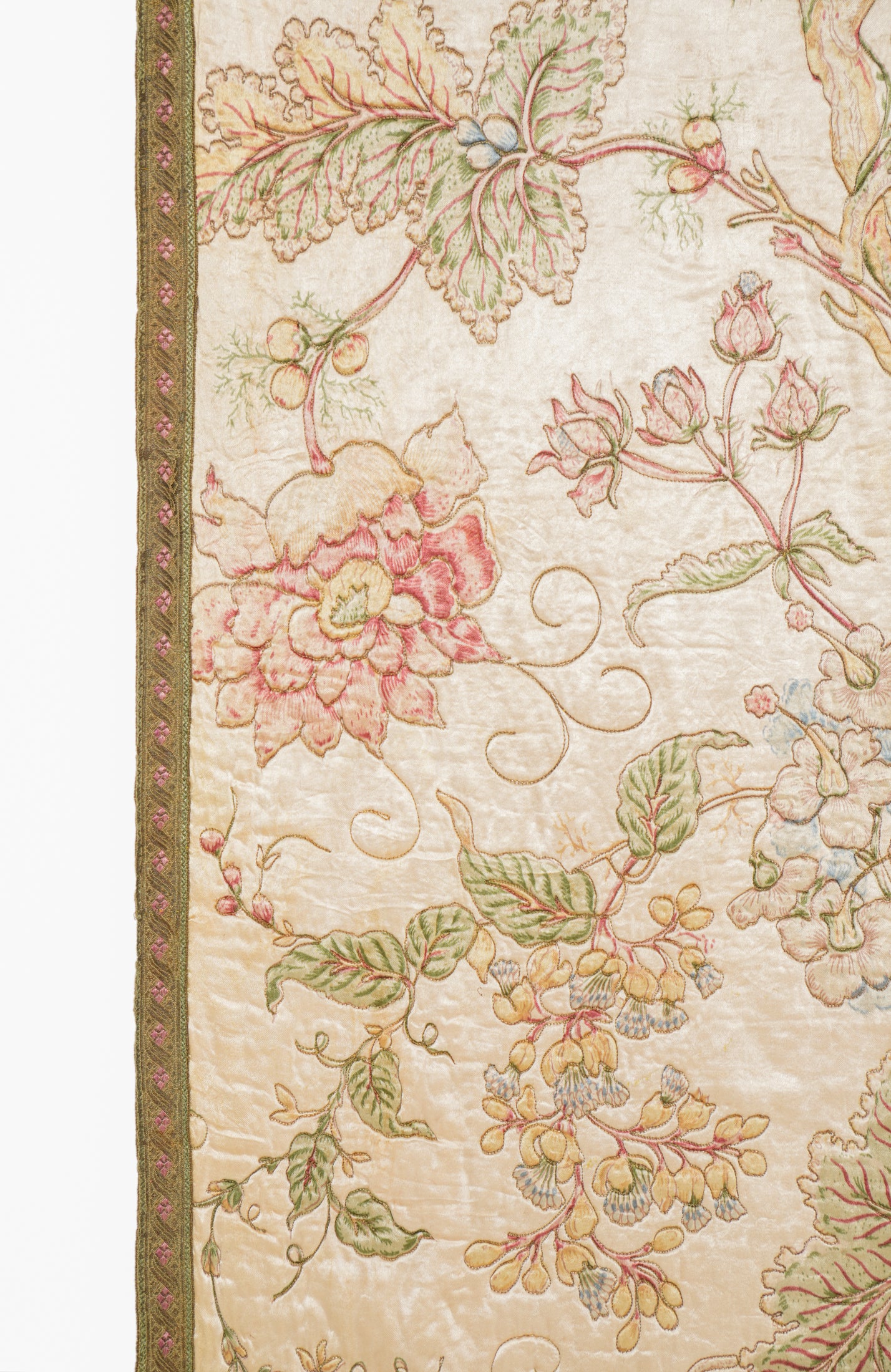 Vintage French Floral Loom Tapestry 4'8" x 3'5"