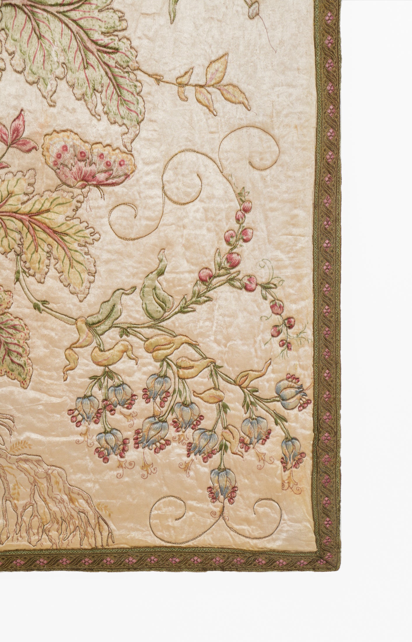 Vintage French Floral Loom Tapestry 4'8" x 3'5"
