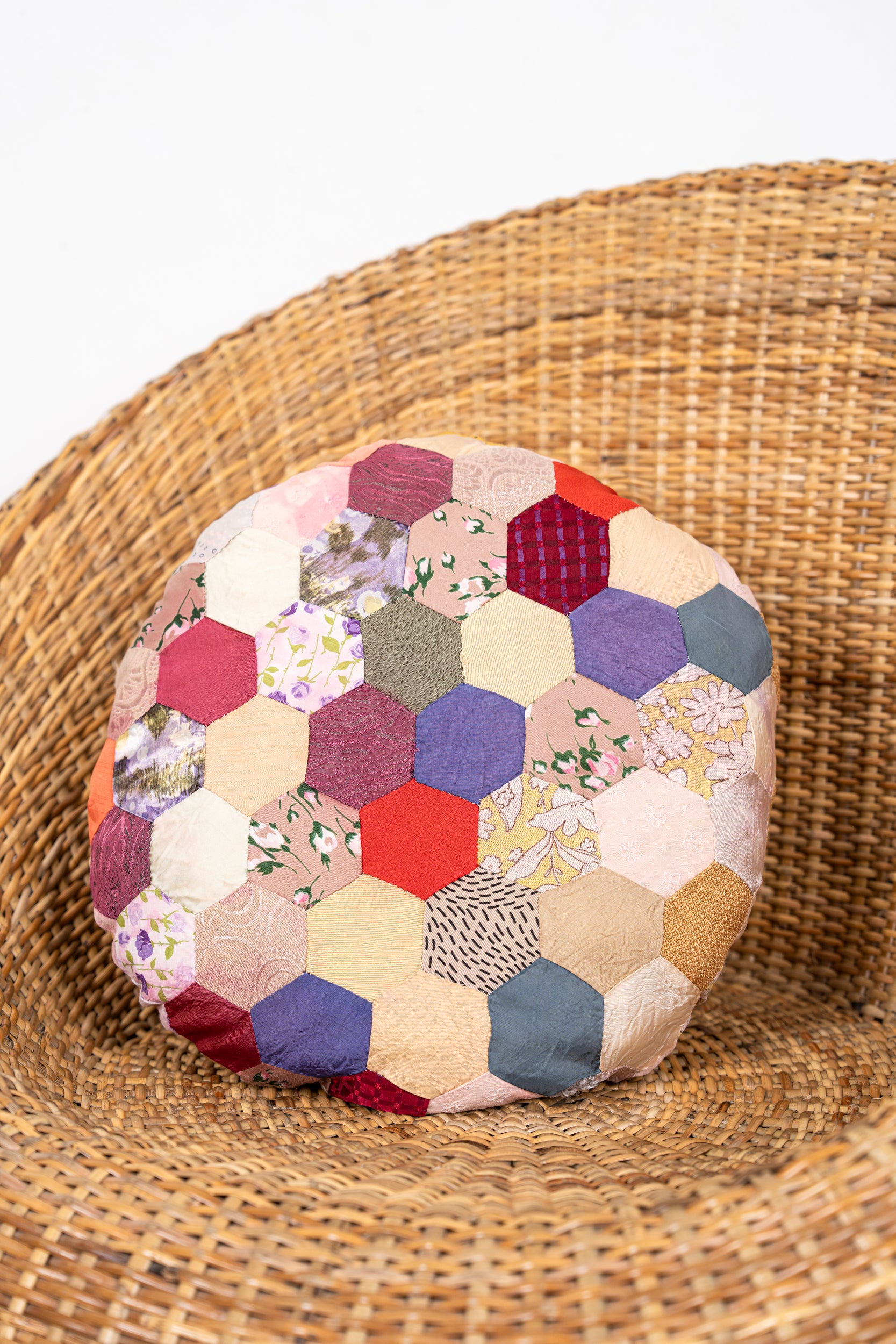 Two Vintage Patchwork Cushions 1'4" x 1'4"