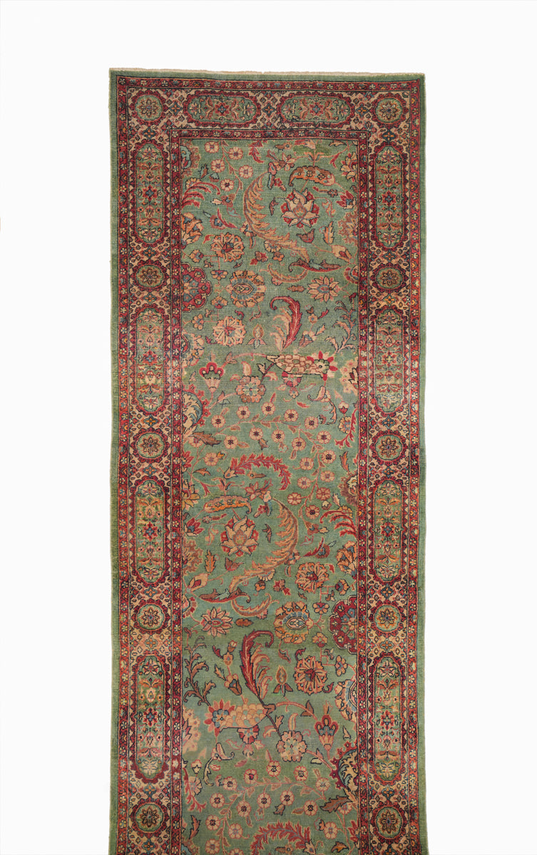 Antique Indian Agra Hallway Rug 20'9" x 3'6"