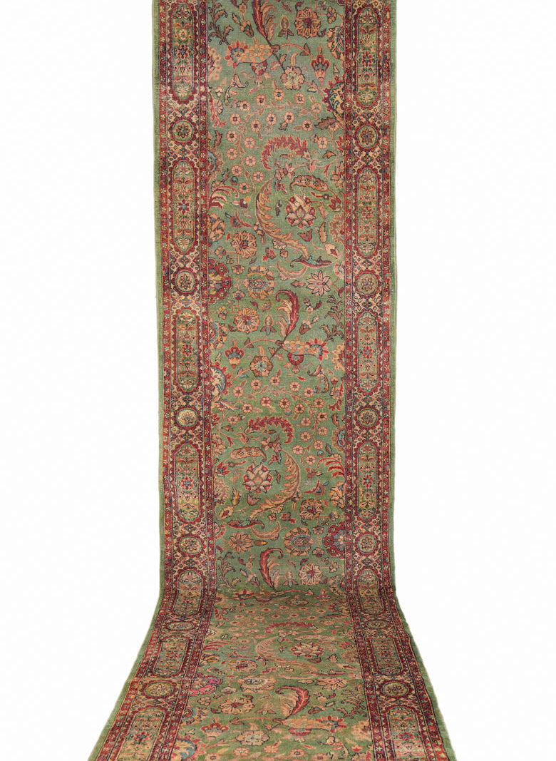 Antique Indian Agra Hallway Rug 20'9" x 3'6"
