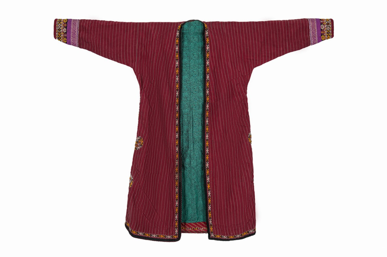 Vintage Turkmen Silk Embroidered Coat