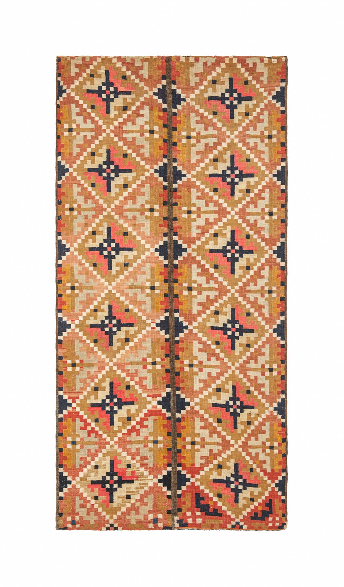 Antique Swedish Rollakan wool textile 7 x 3.7 ft from the 1940s
