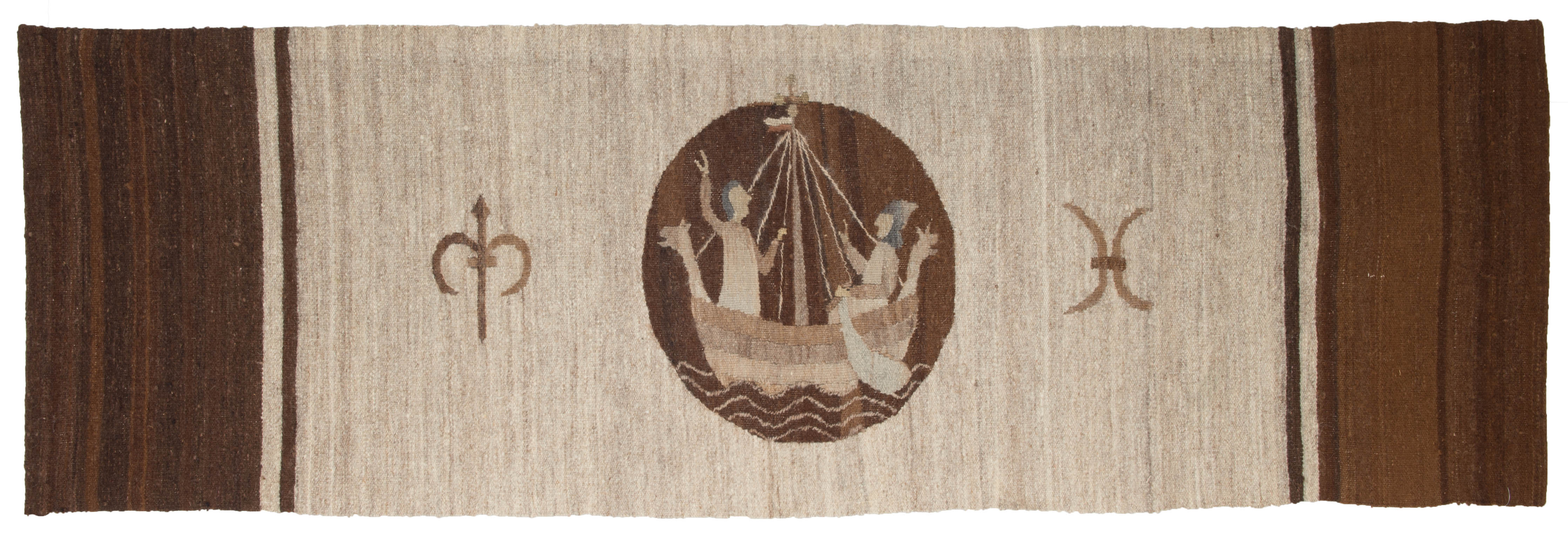 Vintage Scandinavian Tapestry kilim 6'4" x 2'