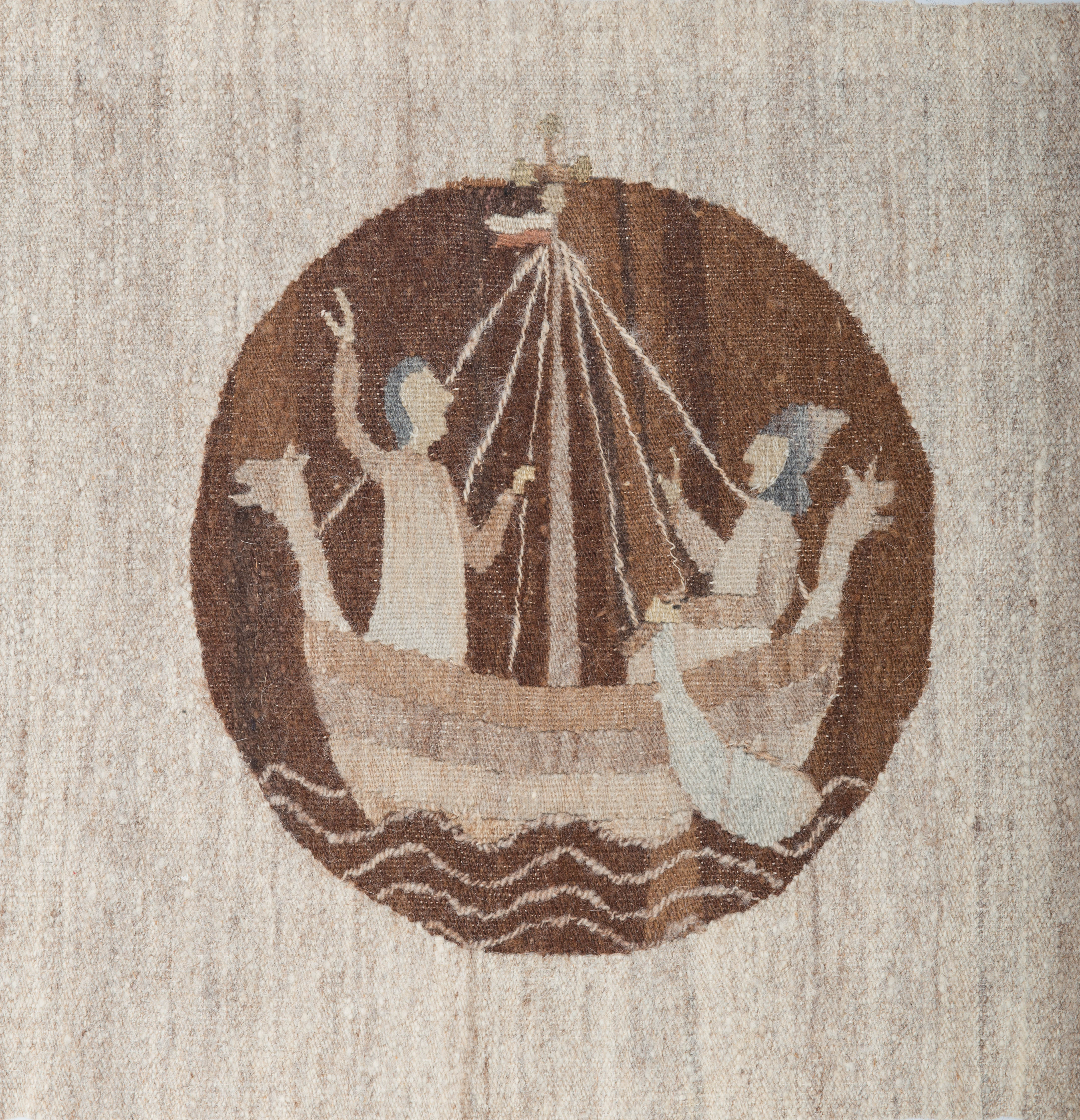 Vintage Scandinavian Tapestry kilim 6'4" x 2'